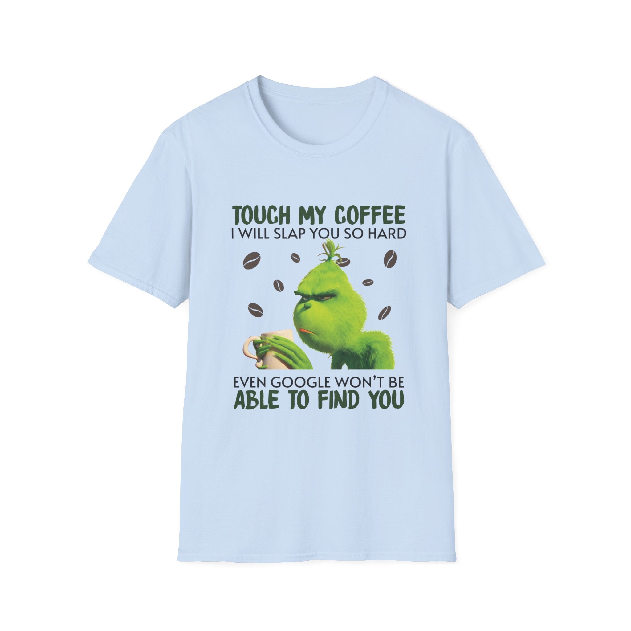 Funny Grinch Coffee T-Shirt, Unisex Tee for Coffee Lovers, Holiday Gift, Quirky Humor Shirt, Perfect for Christmas and Birthdays