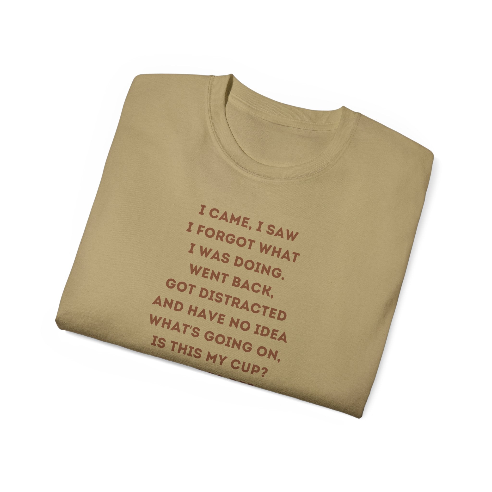 I Have to Pee - Funny Coffee Lover Tee - I Came, I Saw, Distraction Humor Shirt, Perfect for Birthdays, Gifts, Coffee Addicts, Everyday Wear