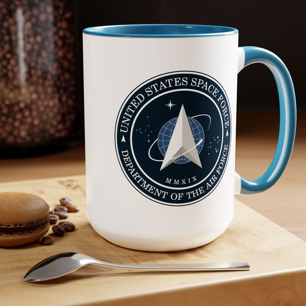 United States Space Force #SpaceForce Two-Tone Coffee Mugs, 15oz
