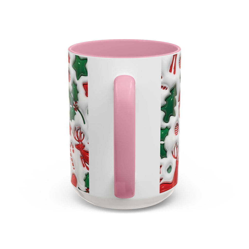 Festive Holiday Mugs, Christmas Coffee Cups, Colorful Reindeer and Candy Cane Design, Cozy Winter Drinkware, Perfect Gift for Holidays
