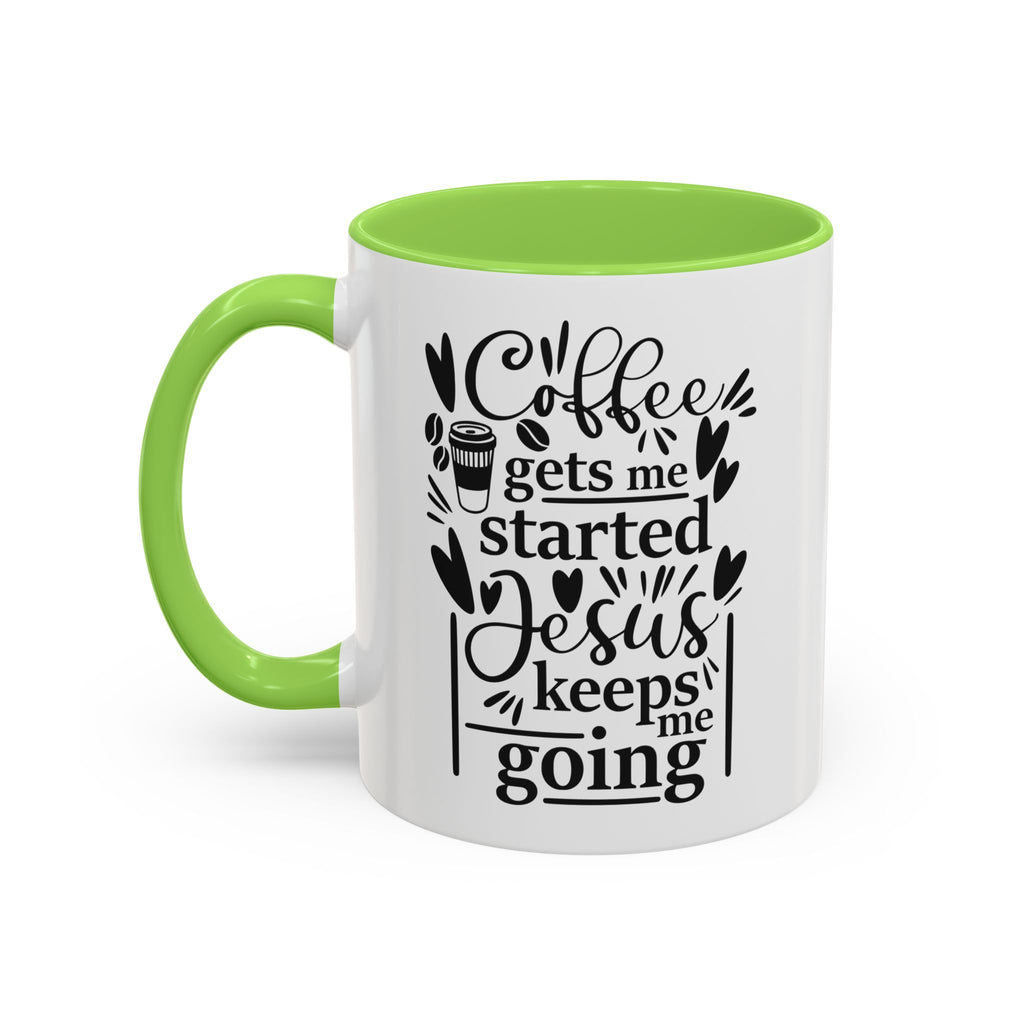 Faithful Morning Mug, Christian Coffee Cup, Religious Tea Mug, Jesus and Coffee Drinkware, Colorful Ceramic Mug