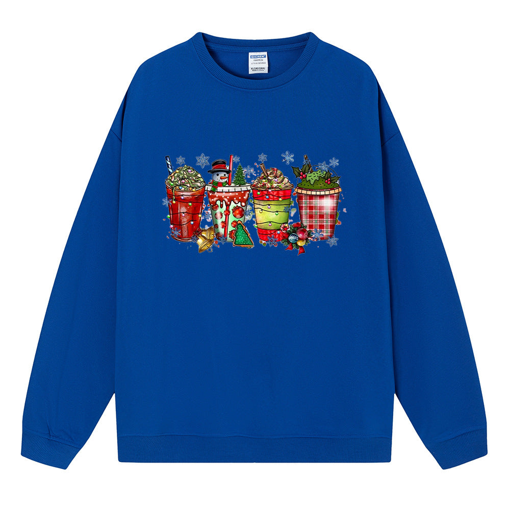 Coffee ice cream Christmas printed hoodie