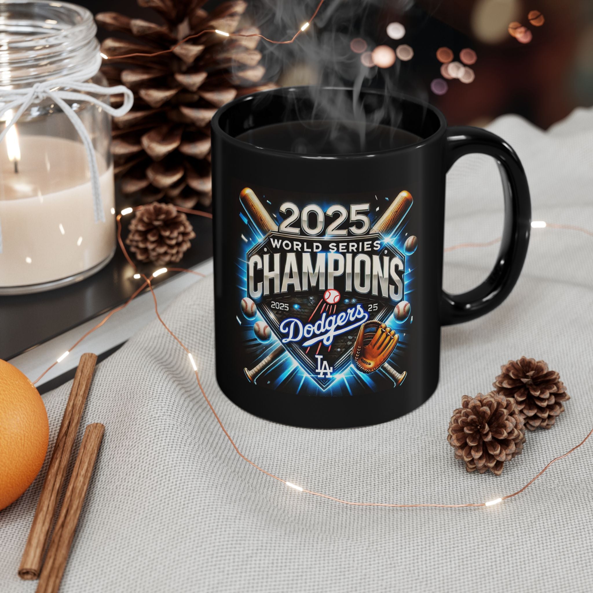 2025 World Series Champions Doyers Black Mug — Baseball Fan Coffee Cup (11oz/15oz)
