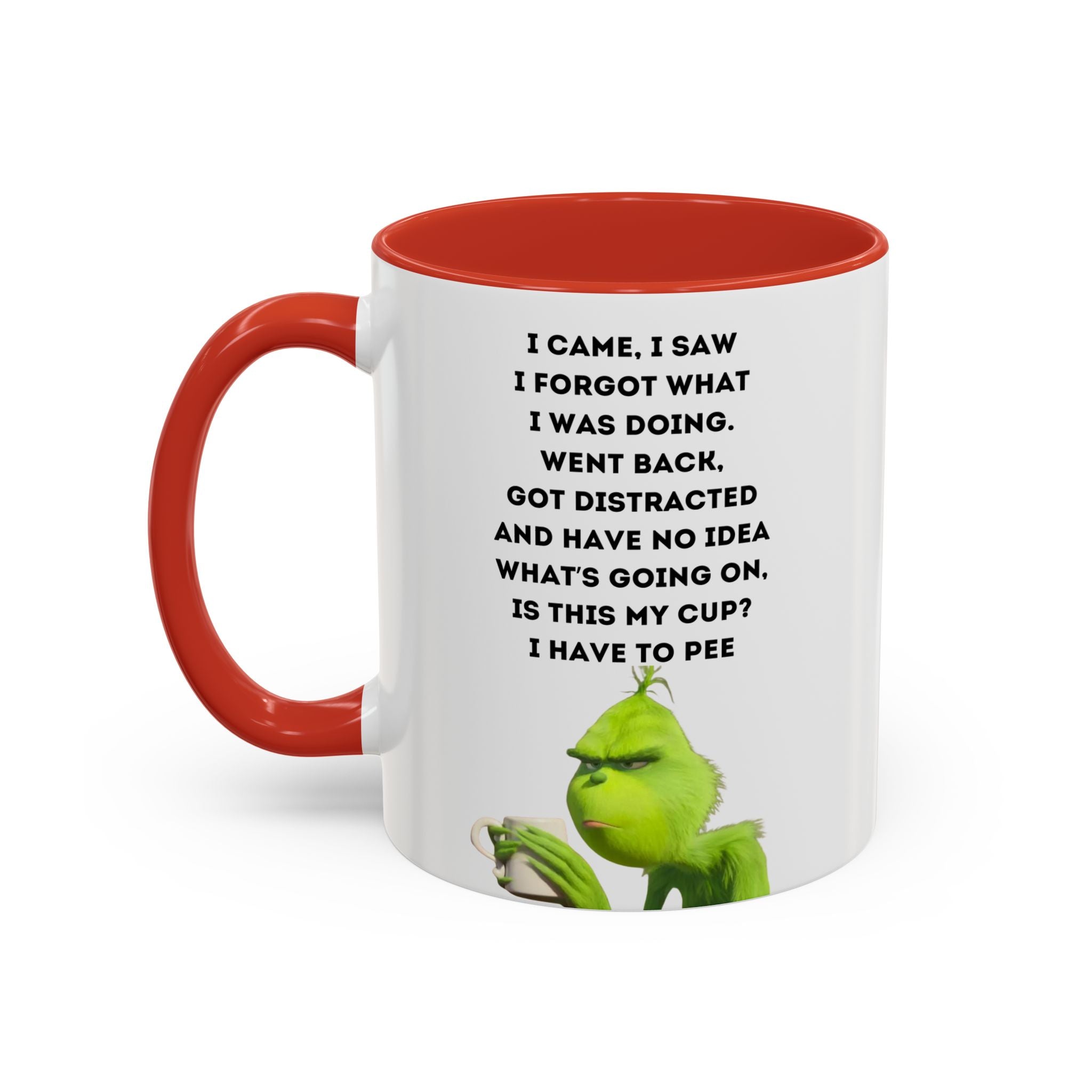 Grumpy Grinch Quote Accent Coffee Mug | Funny Holiday Coffee Cup