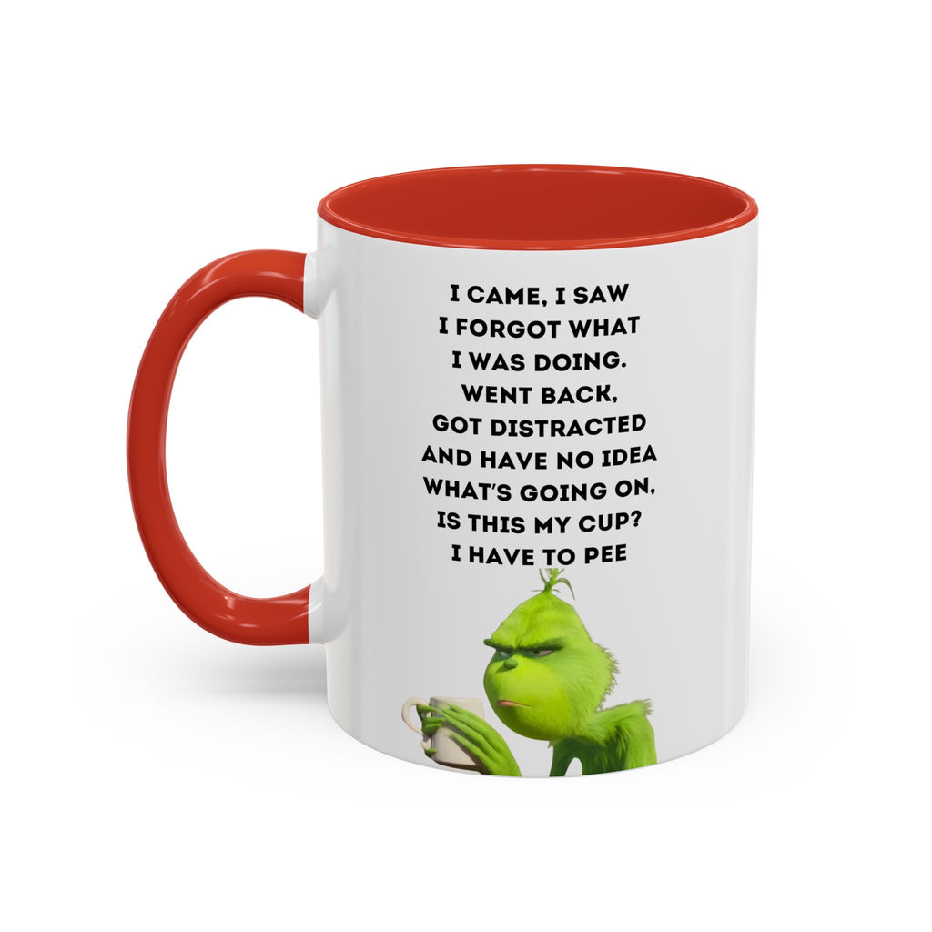 Grumpy Grinch Quote Accent Coffee Mug | Funny Holiday Coffee Cup