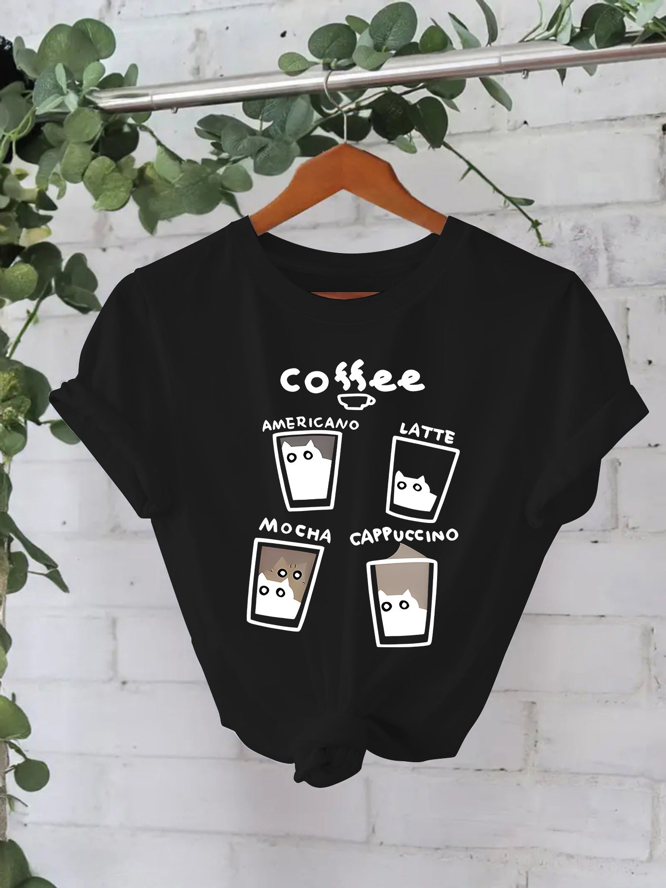 T-shirt short sleeved women's coffee cup