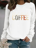 Coffee print pullover sweatshirt sweatshirt