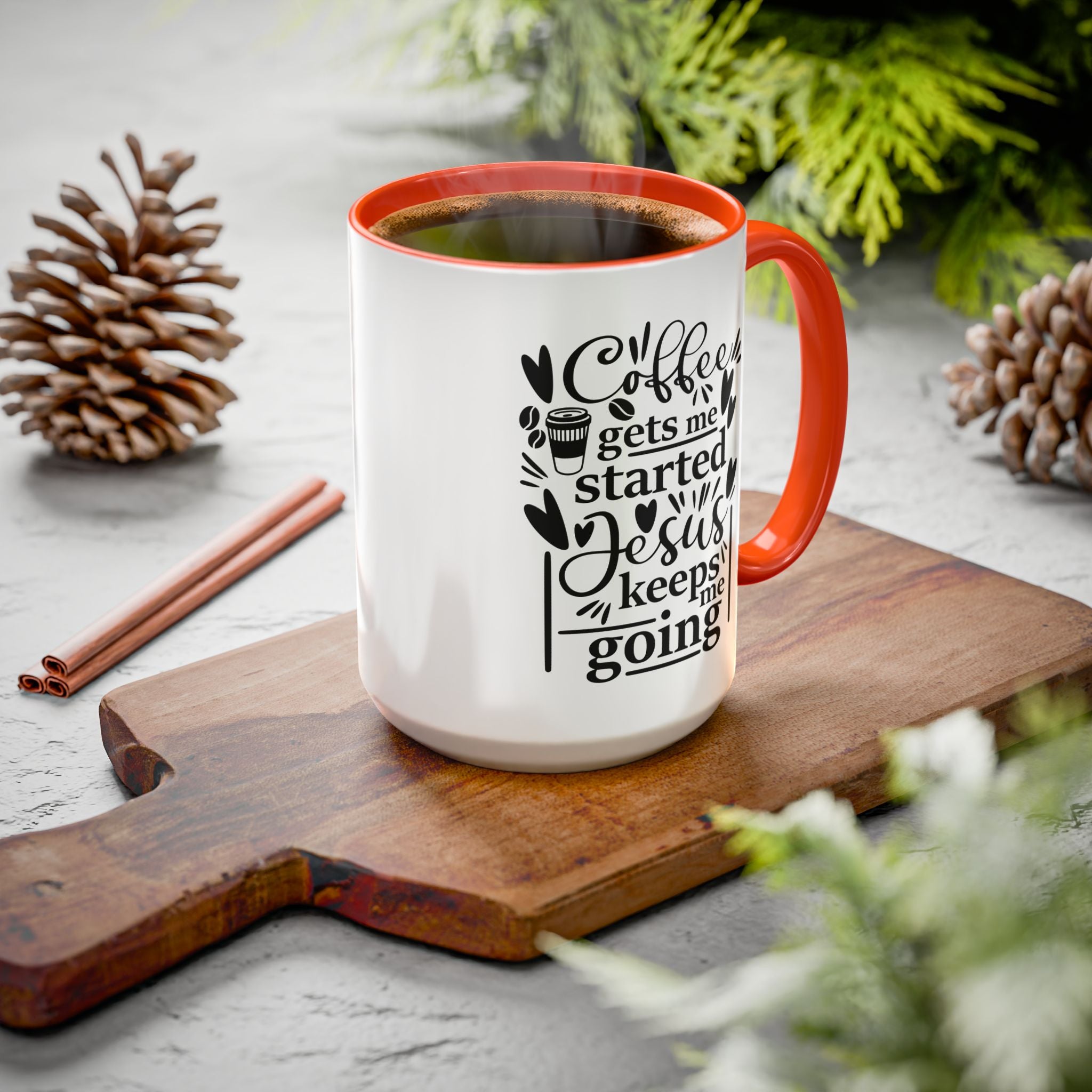Faithful Morning Mug, Christian Coffee Cup, Religious Tea Mug, Jesus and Coffee Drinkware, Colorful Ceramic Mug
