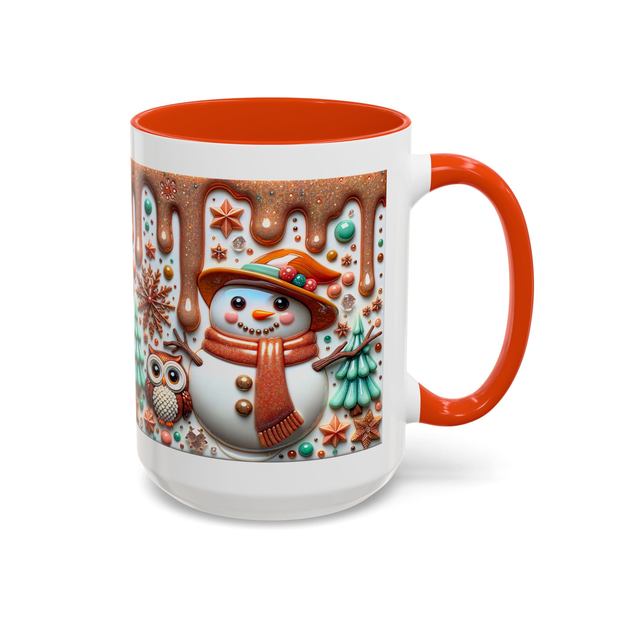 Colorful Holiday Mugs: Festive Owl & Snowman Design, Winter Gift, Christmas Coffee Cup, Cozy Kitchen Decor, Hot Cocoa Mug
