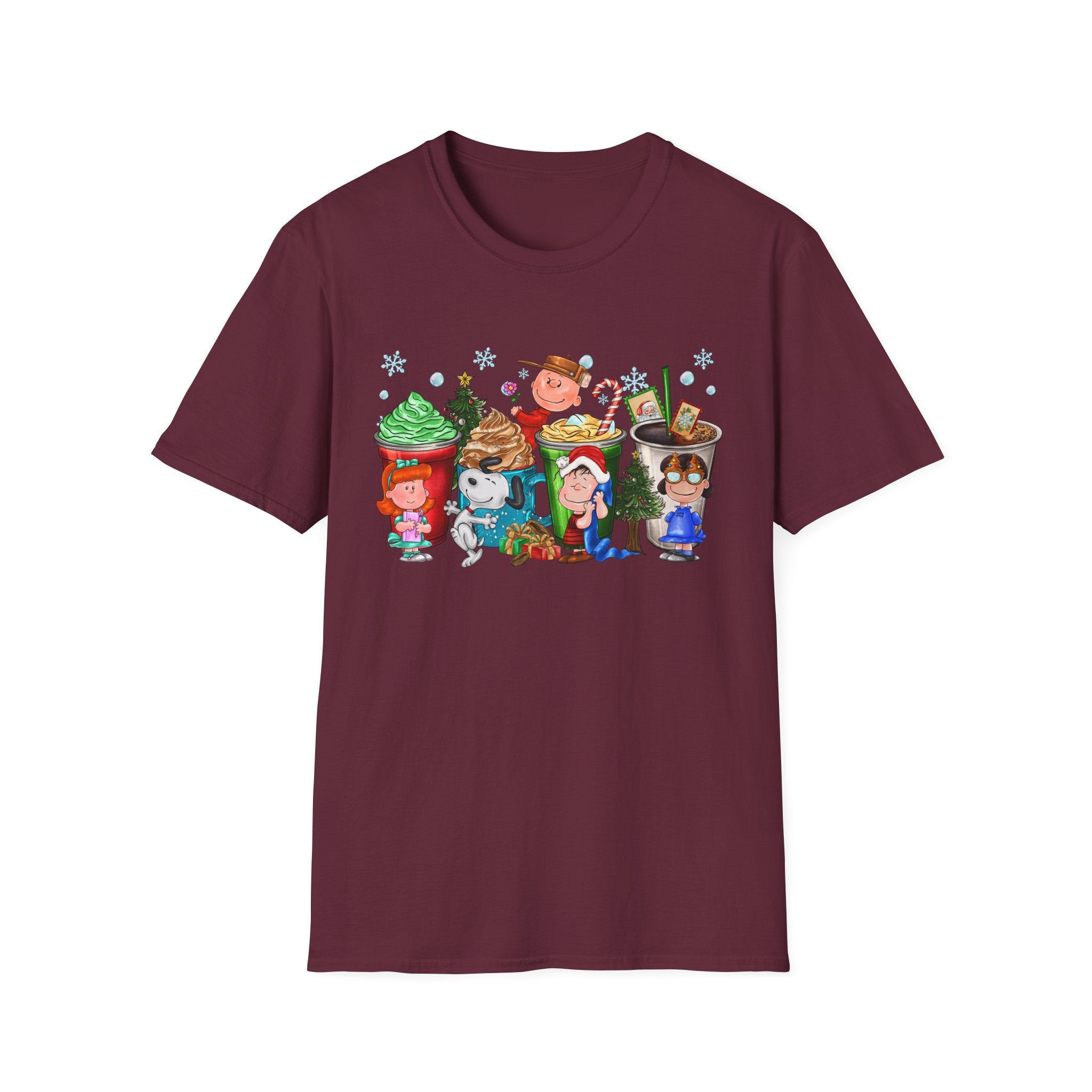 Holiday Cartoon Characters T-Shirt | Christmas Kids Crew Illustration
