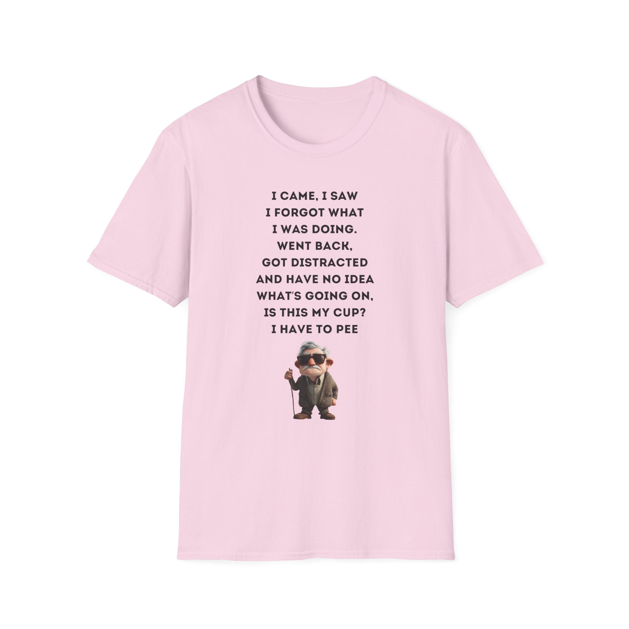Forgetful Mini Character I Have To Pee T-Shirt | Funny Quote Tee
