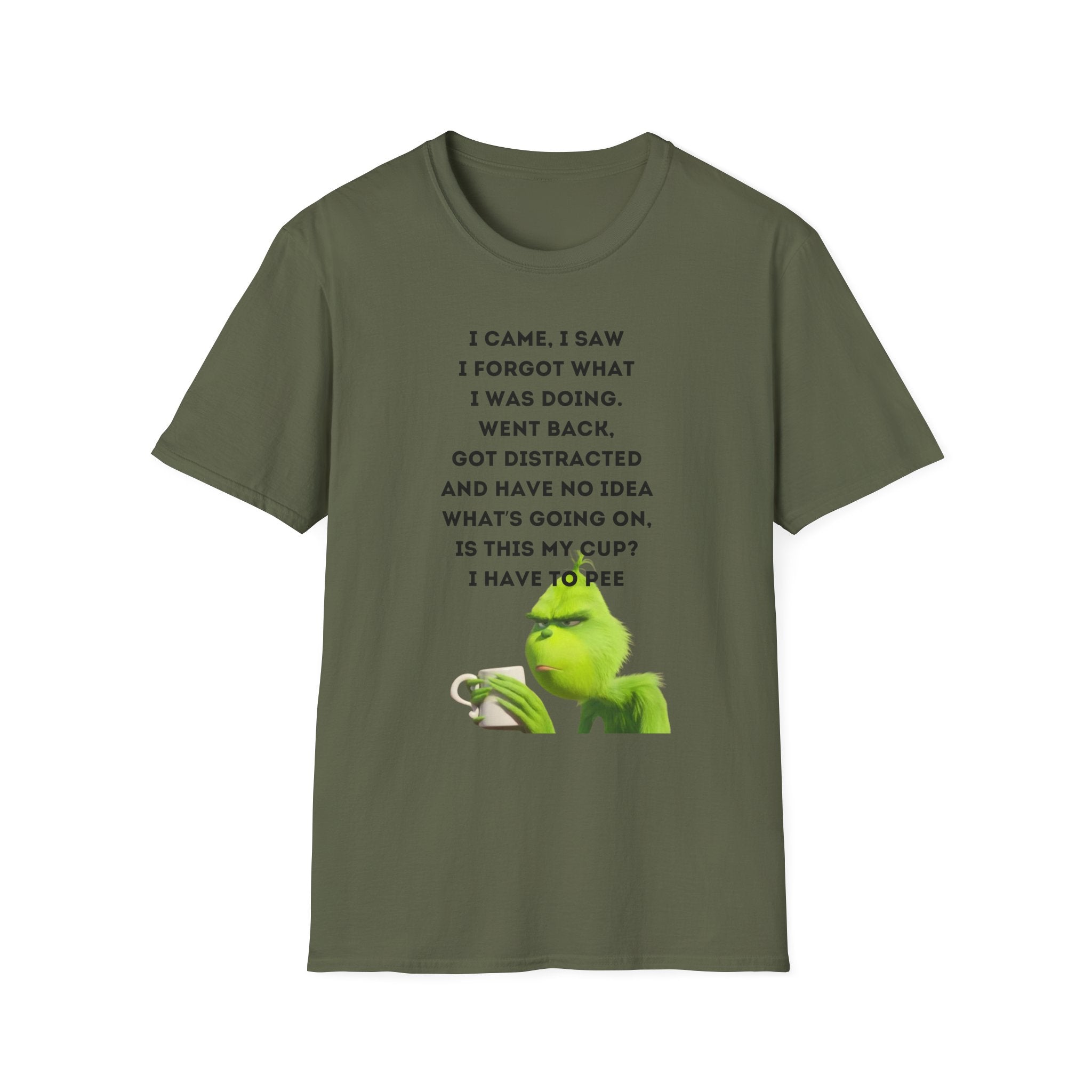 Grinch Inspired Softstyle Tee: I Came, I Saw, Funny T-Shirt for Fans, Gift for Birthdays, Casual Wear, Kermit Merchandise