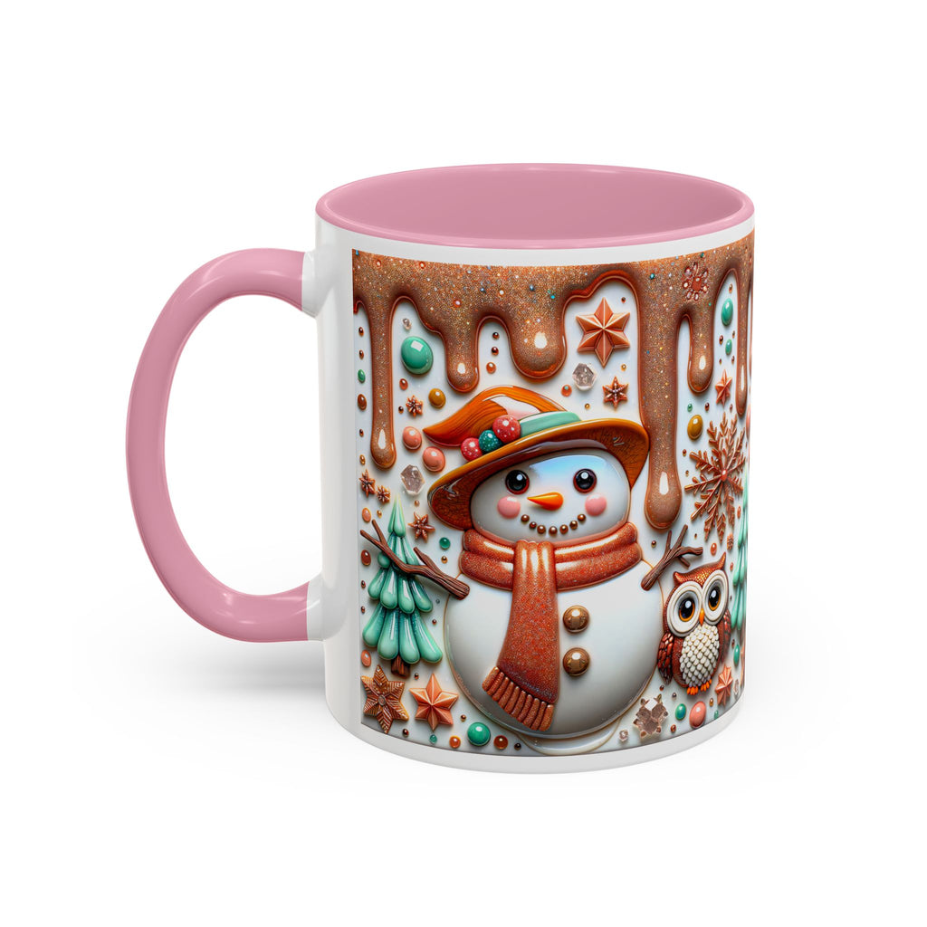 Colorful Holiday Mugs: Festive Owl & Snowman Design, Winter Gift, Christmas Coffee Cup, Cozy Kitchen Decor, Hot Cocoa Mug