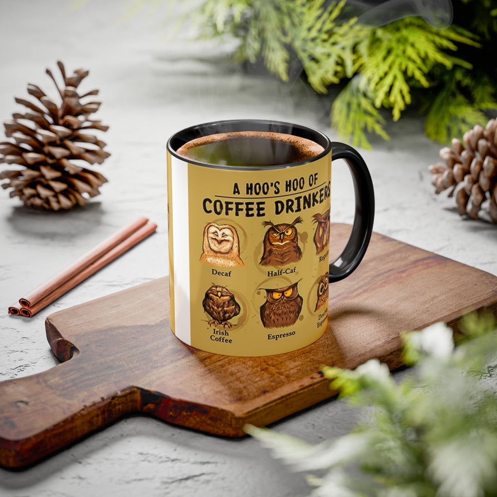 Coffee Owl Mug — "A Hoo's Hoo of Coffee Drinkers" 11oz/15oz