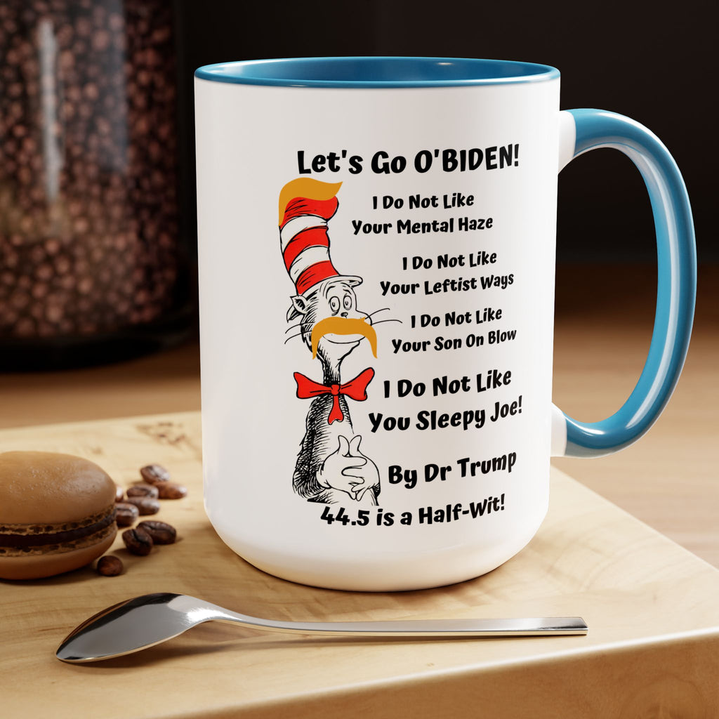 Dr. TRUMP and O'BIDEN 44.5 -  Two-Tone Coffee Mugs, 15oz