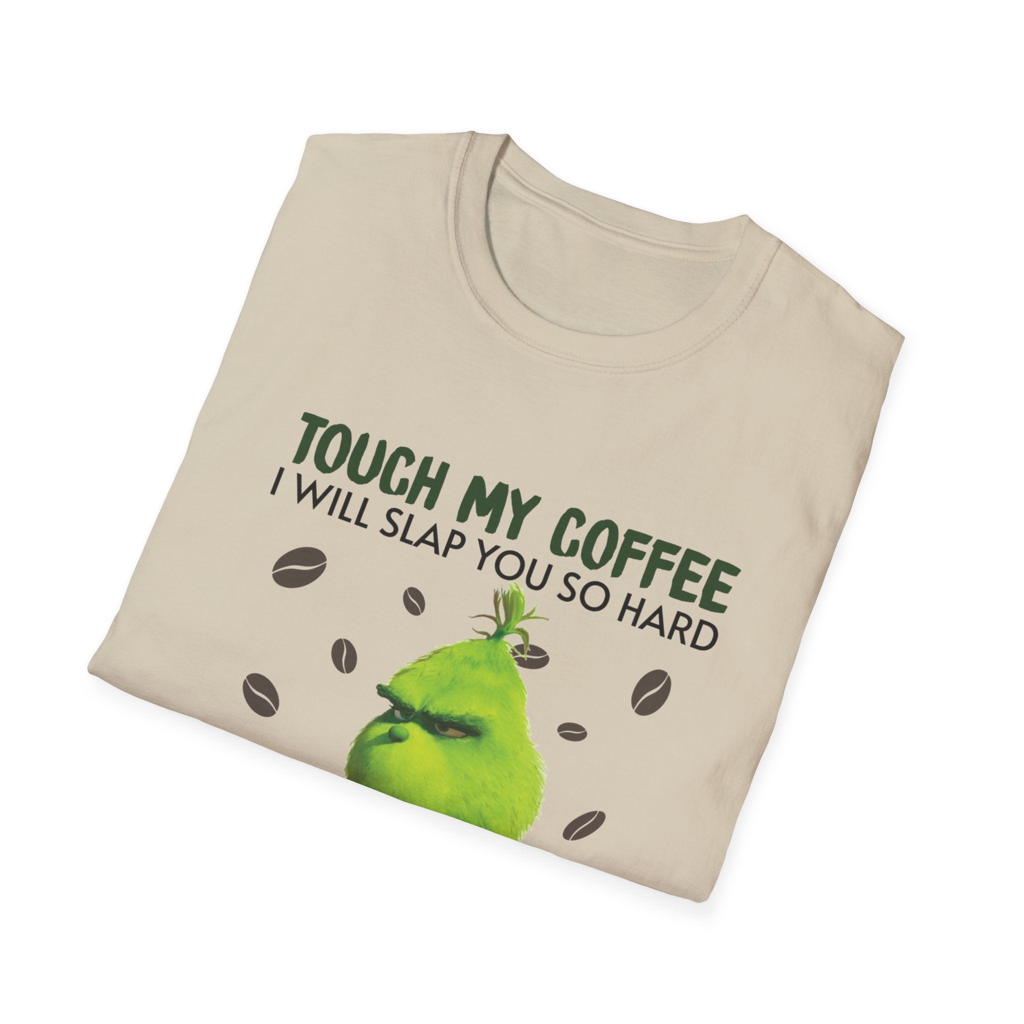 Funny Grinch Coffee T-Shirt, Unisex Tee for Coffee Lovers, Holiday Gift, Quirky Humor Shirt, Perfect for Christmas and Birthdays