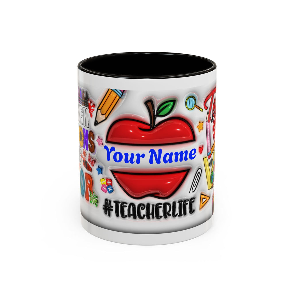Personalized Teacher Mugs | Colorful 11oz & 15oz Coffee Cups | Fun Gift for Educators | Back to School | Teacher Appreciation