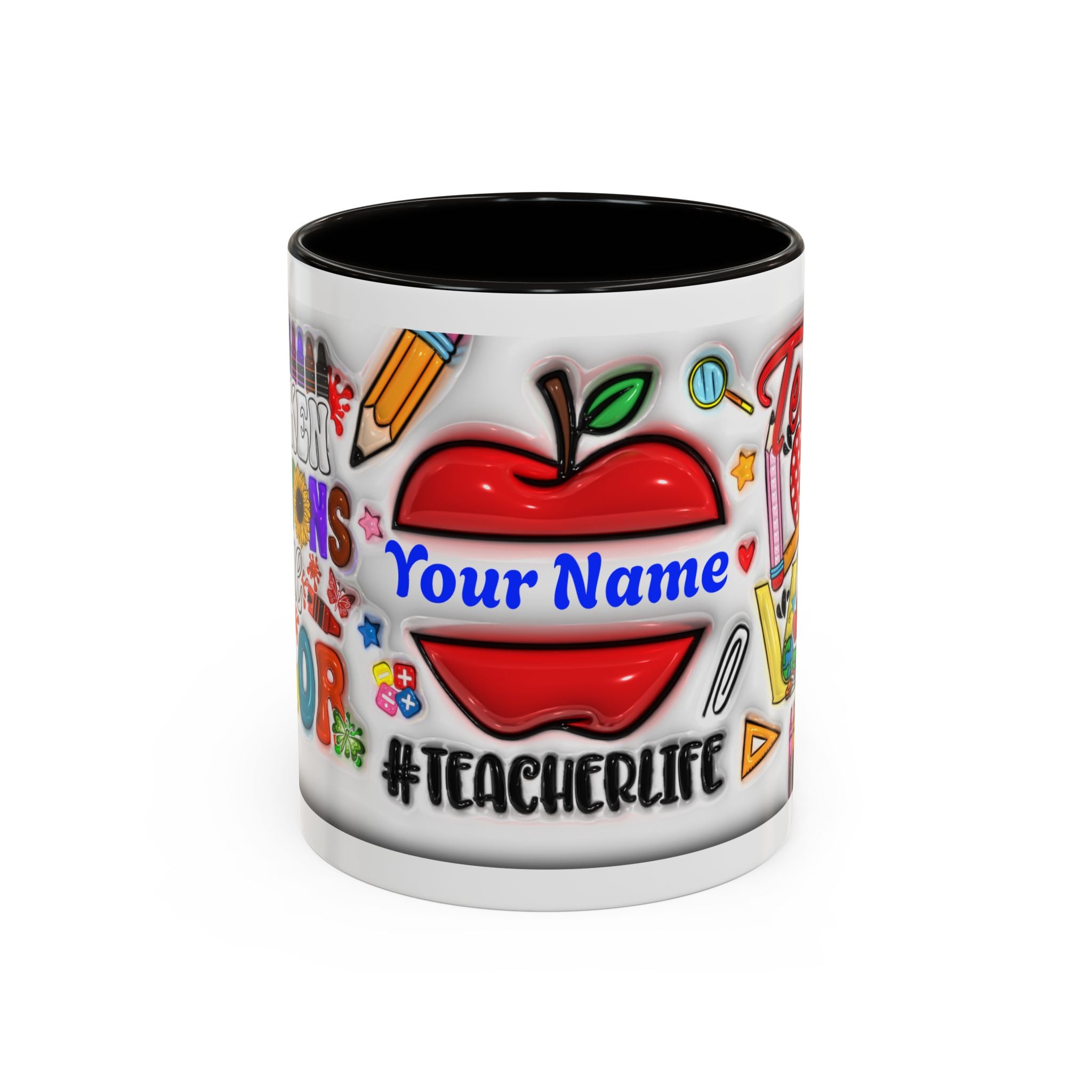 Personalized Teacher Mugs | Colorful 11oz & 15oz Coffee Cups | Fun Gift for Educators | Back to School | Teacher Appreciation