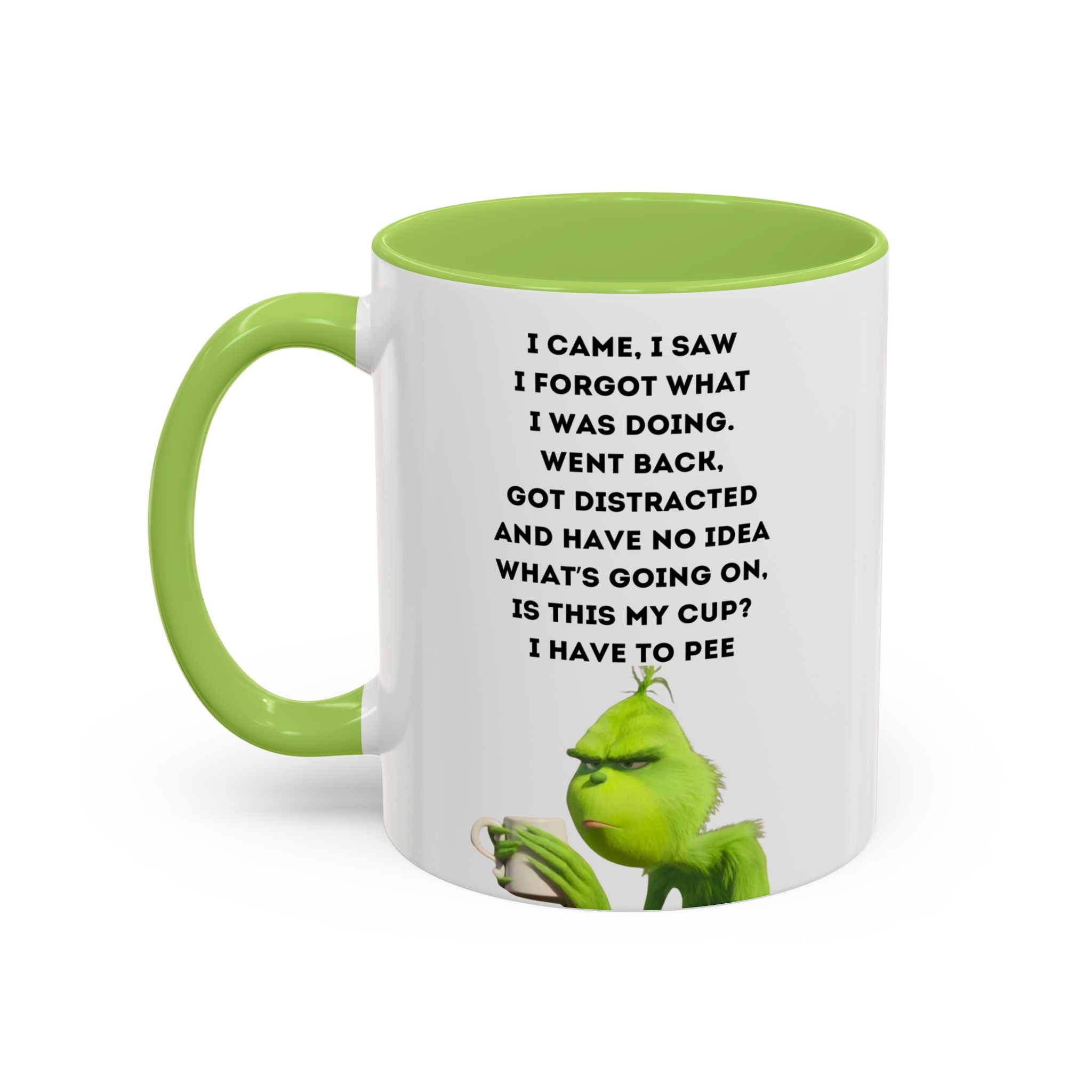 Grumpy Grinch Quote Accent Coffee Mug | Funny Holiday Coffee Cup