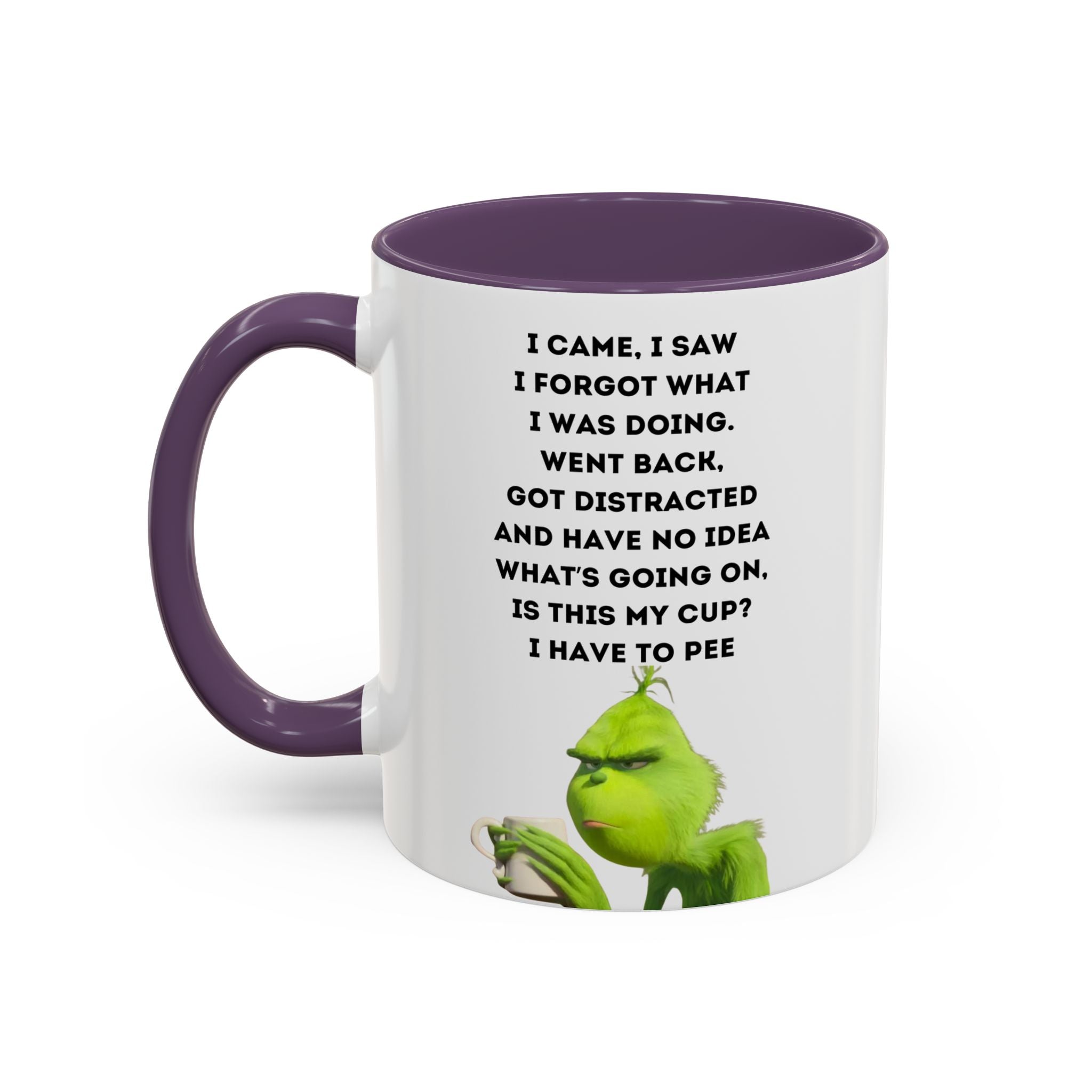 Grumpy Grinch Quote Accent Coffee Mug | Funny Holiday Coffee Cup