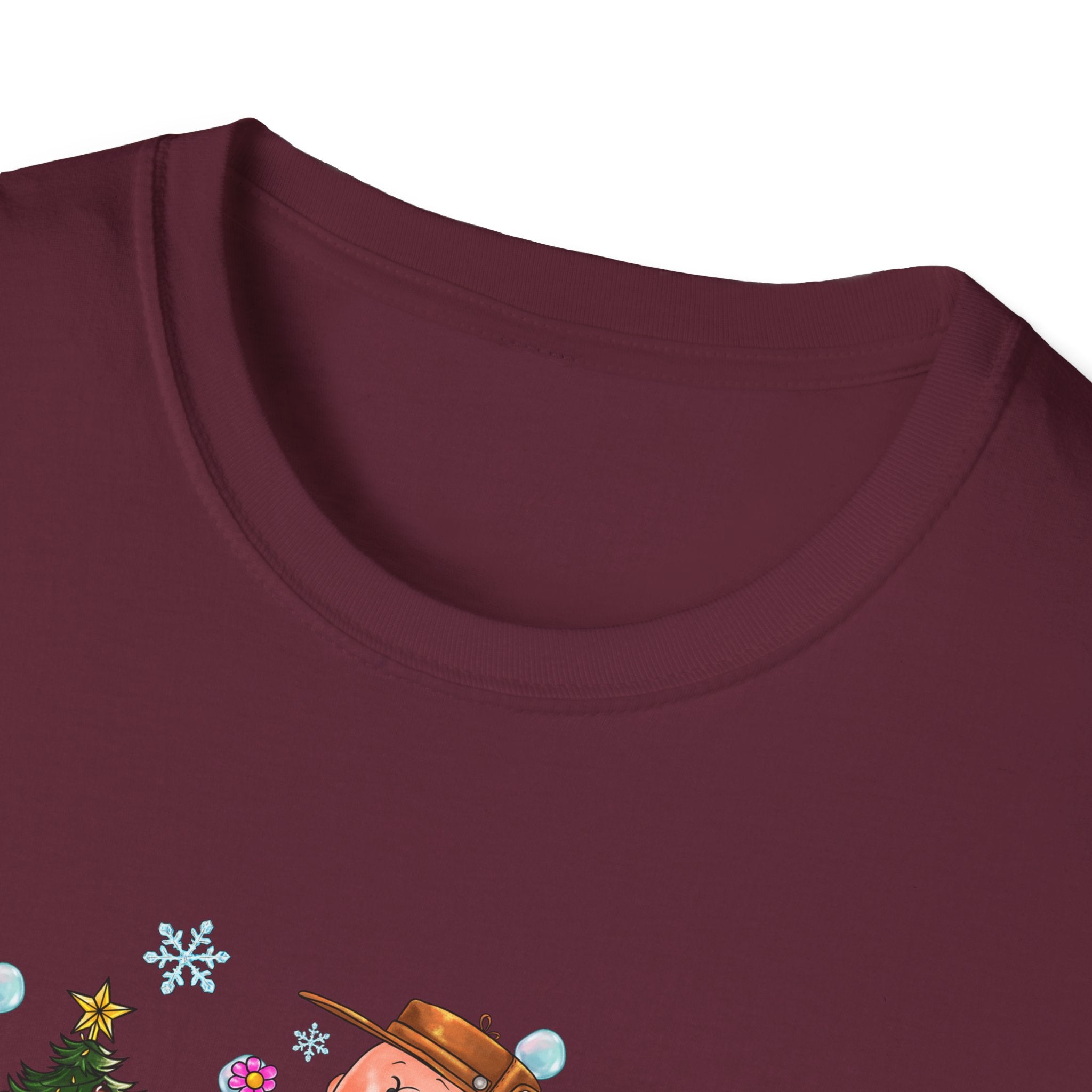 Holiday Cartoon Characters T-Shirt | Christmas Kids Crew Illustration