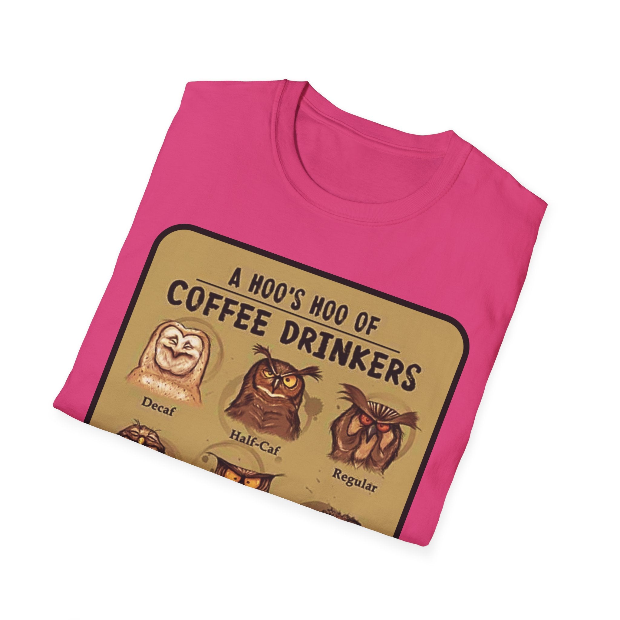 Coffee Owl Types T-Shirt | A Hoo's Hoo of Coffee Drinkers