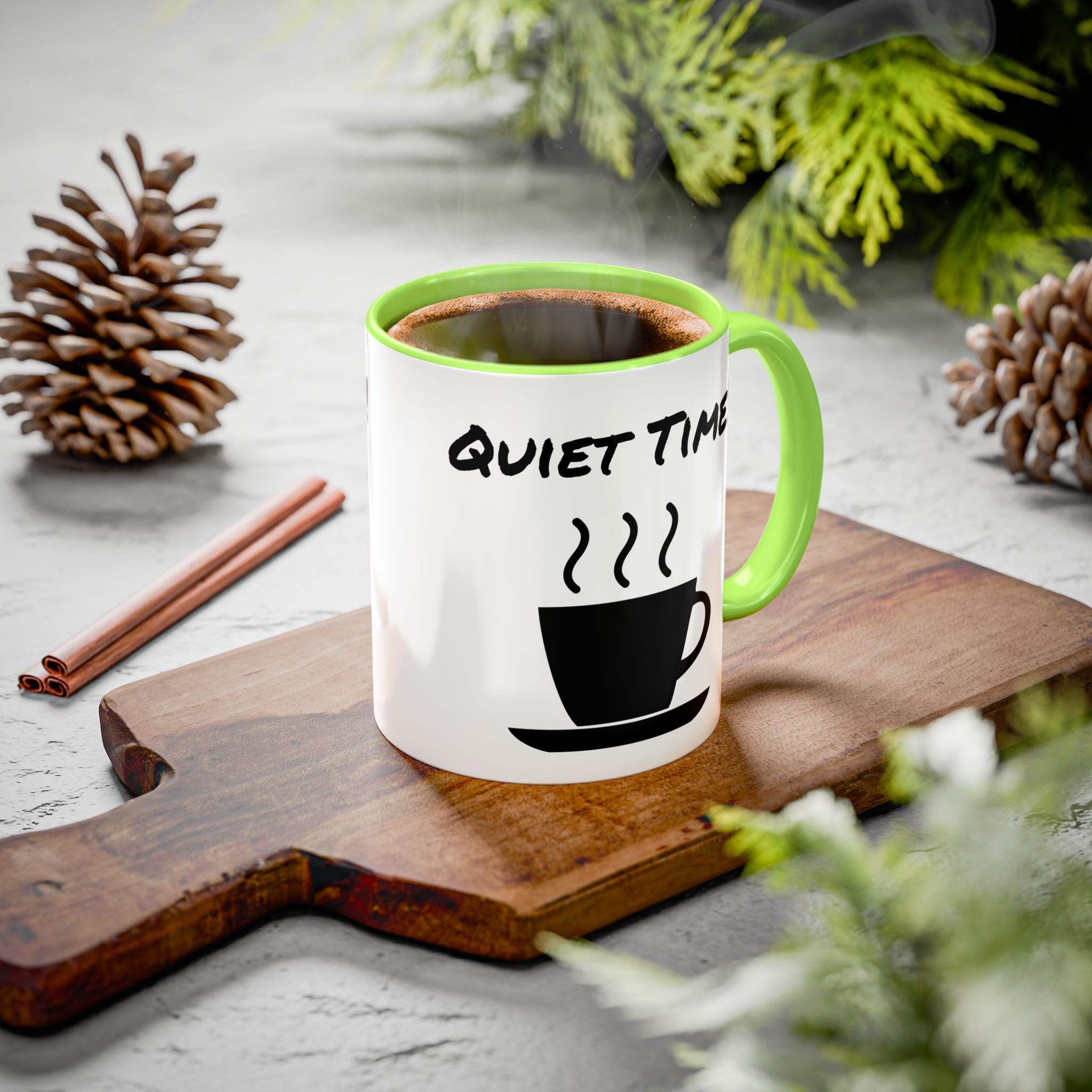 Quiet Time Coffee Mug — Black Accent 11oz/15oz