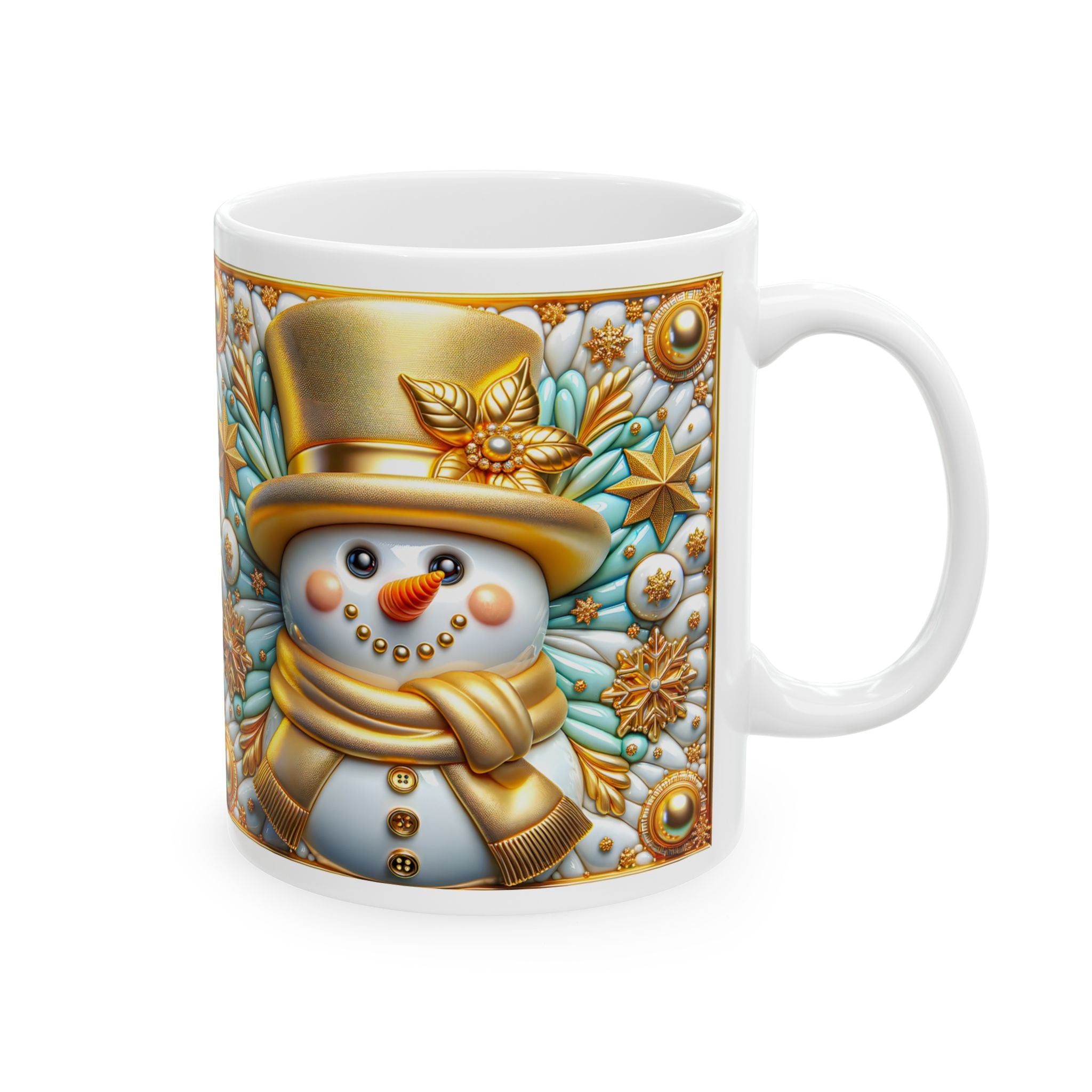 Festive Snowman Ceramic Mug - Perfect for Holiday Gifting, Winter Celebrations, Cozy Home Decor, Christmas Kitchenware, Seasonal Drinkware