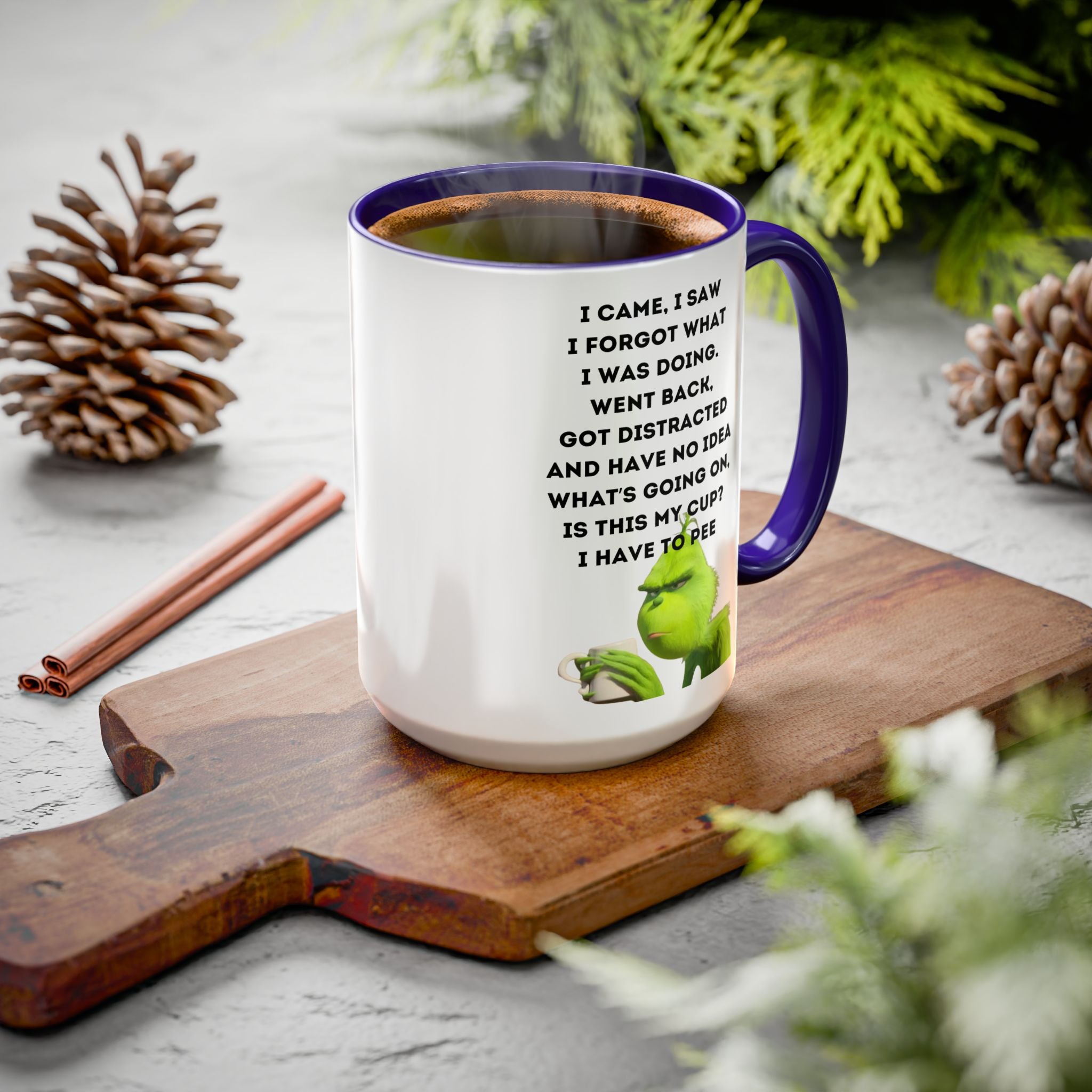 Colorful Grinch Coffee Mug, Fun Holiday Gift, Funny Tea Cup, Quirky Kitchen Decor, Grinch Fan Mug, Christmas Gift Idea