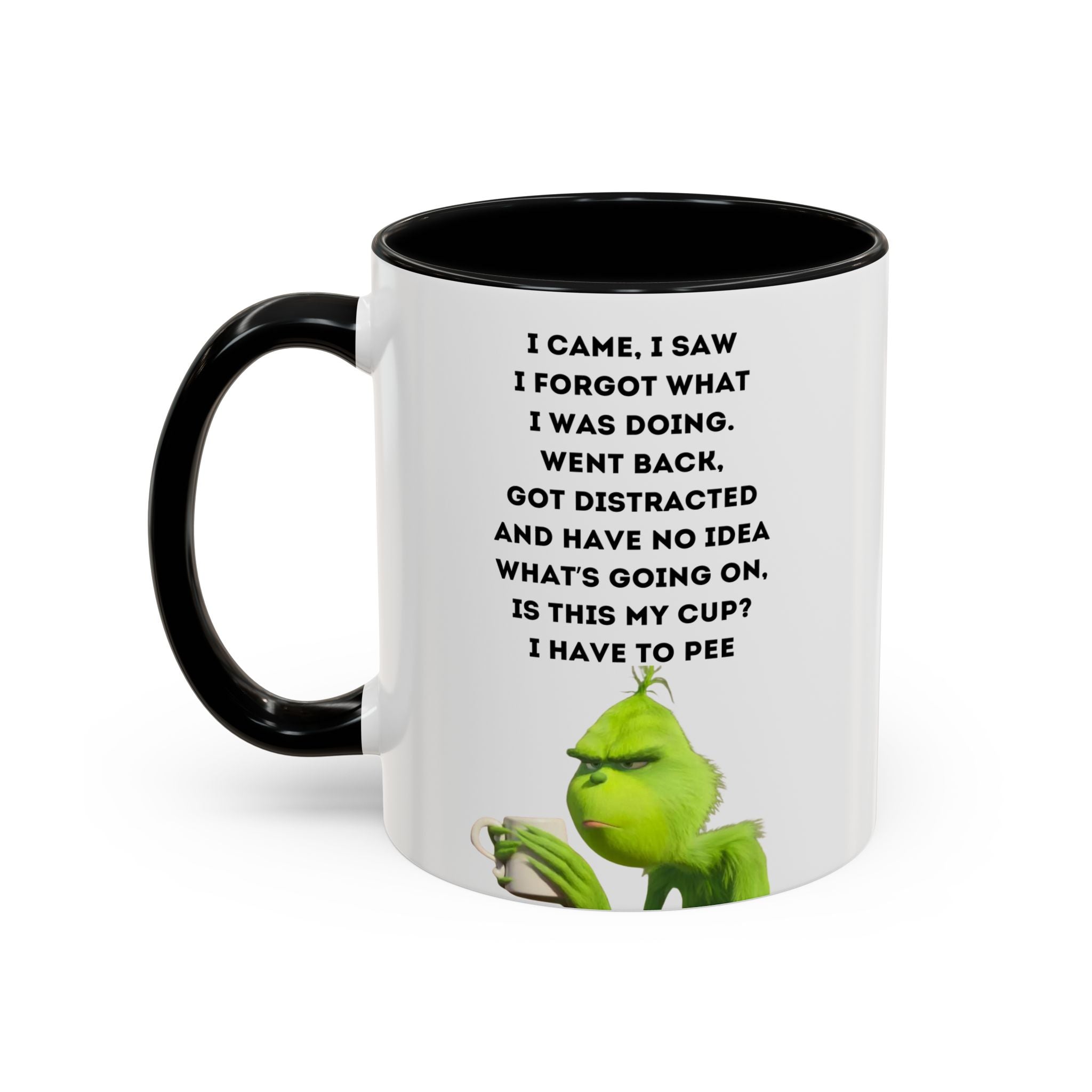 Grumpy Grinch Quote Accent Coffee Mug | Funny Holiday Coffee Cup