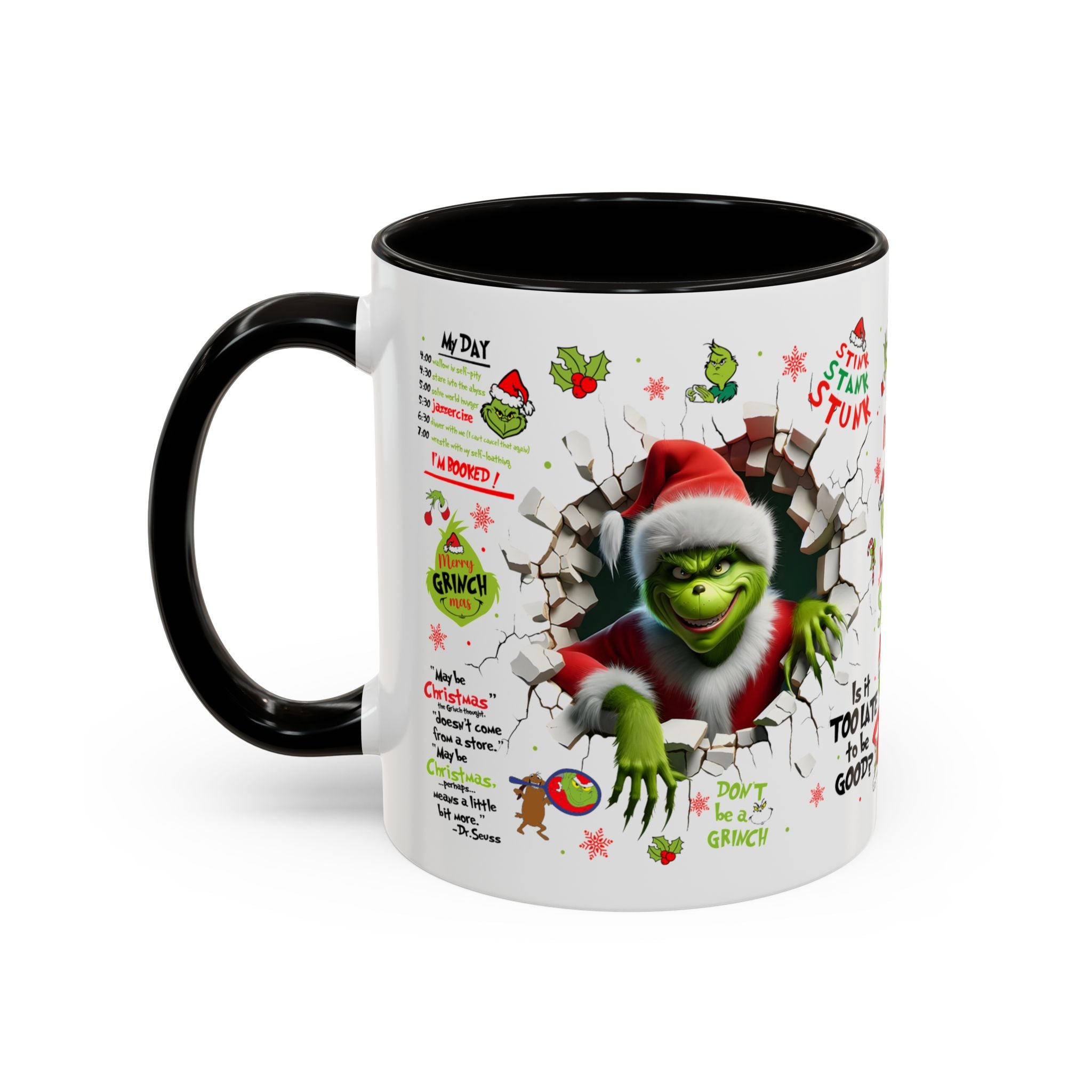 Colorful Grinch Mugs for Holiday Cheer, Funny Coffee Cups, Christmas Gift, Grinch Lovers, Festive Kitchen Decor