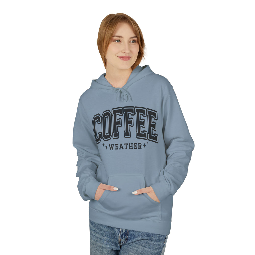 Cozy Coffee Weather Hoodie, Unisex Fleece Sweatshirt, Gift for Coffee Lovers, Fall Fashion, Casual Wear, Everyday Comfort