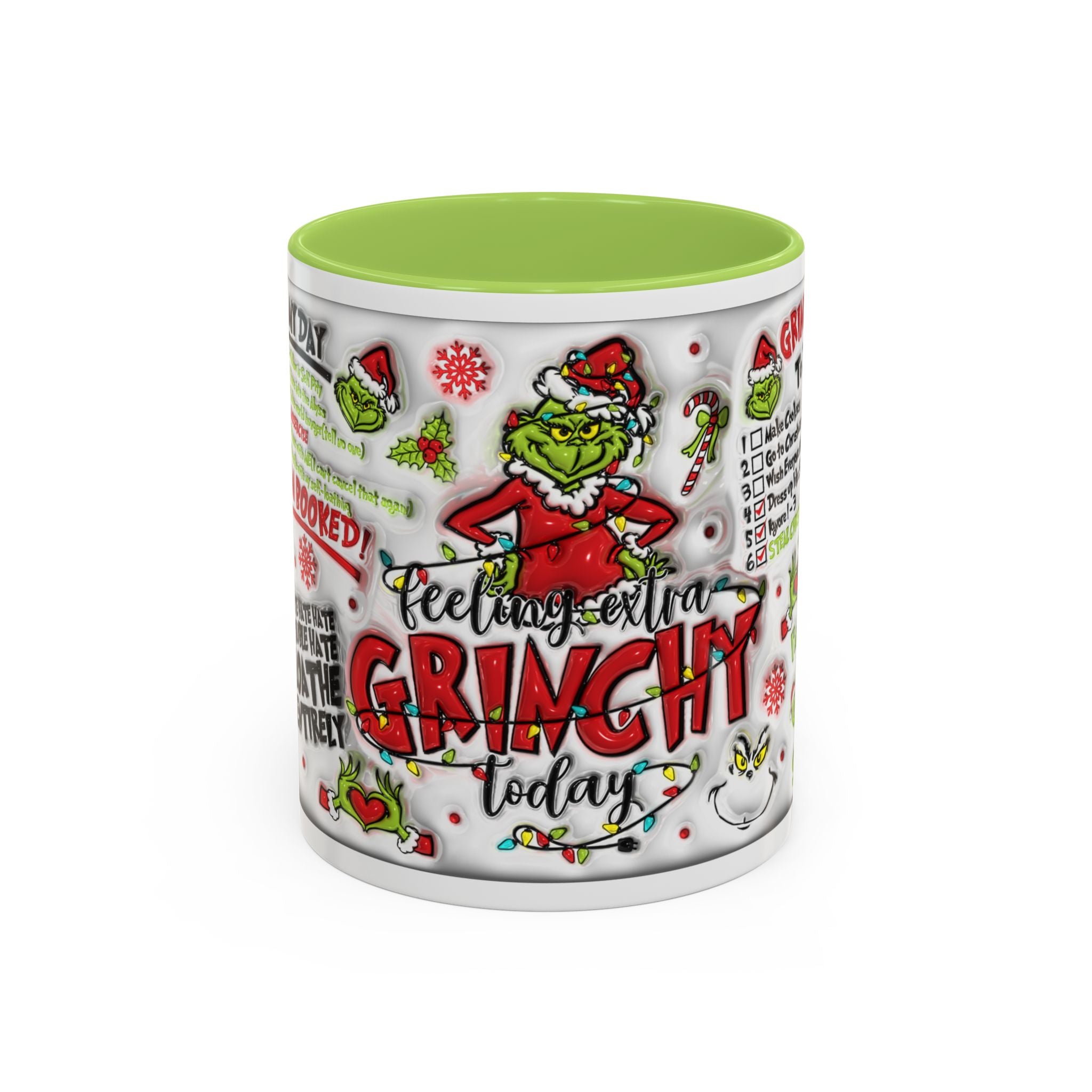 Grinchy Holiday Coffee Mug — "Feeling Extra Grinchy Today" Accent Mug (11/15oz)