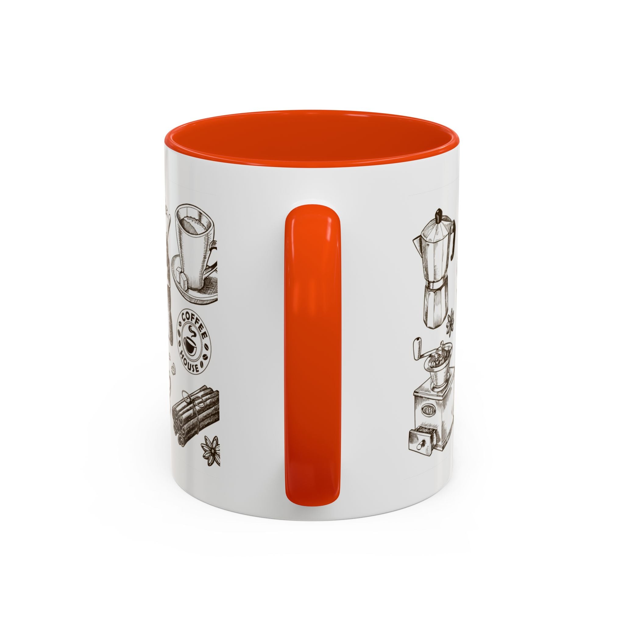 Coffee Pattern Mug — Illustrated Coffee Beans & Brewing Tools (11oz/15oz)