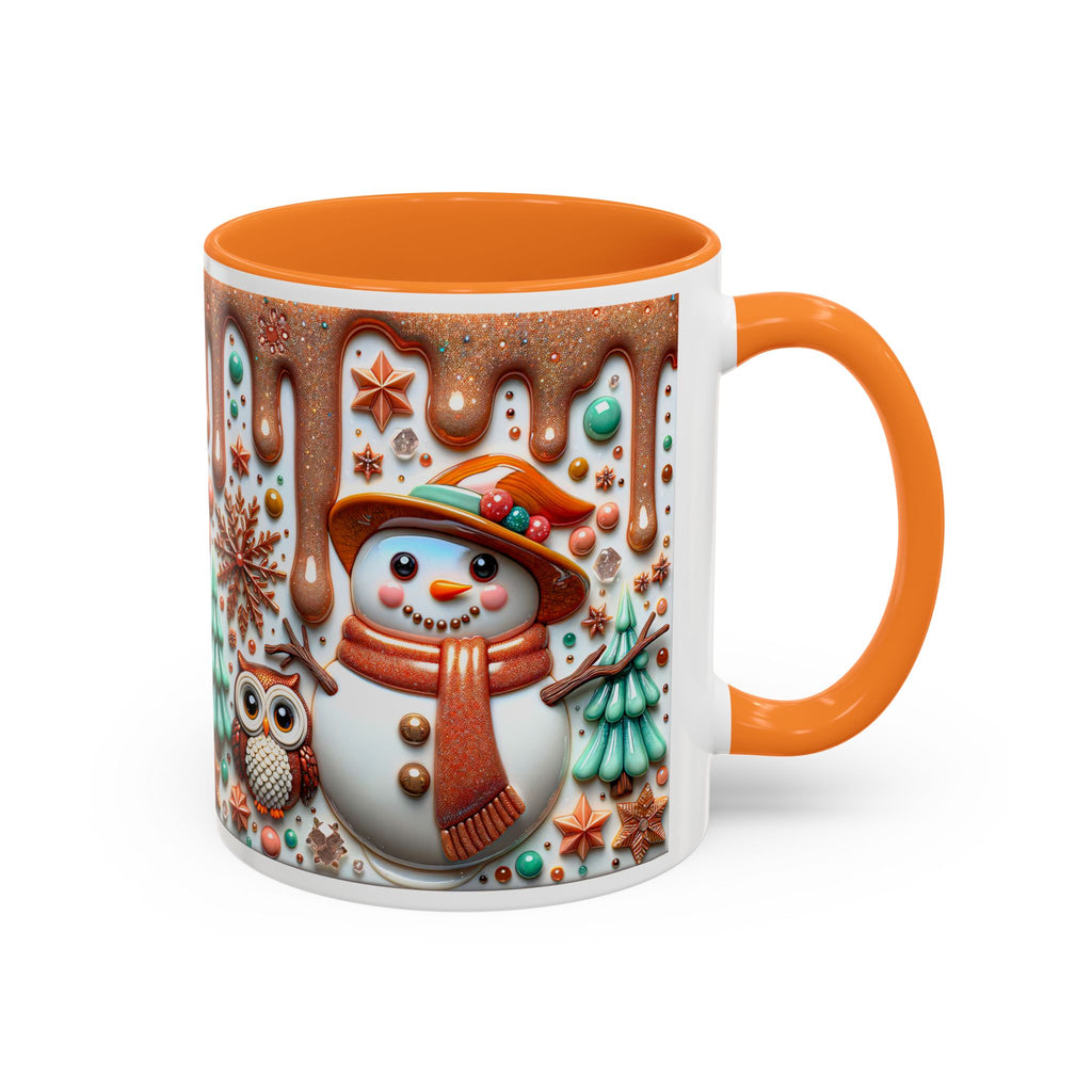 Colorful Holiday Mugs: Festive Owl & Snowman Design, Winter Gift, Christmas Coffee Cup, Cozy Kitchen Decor, Hot Cocoa Mug