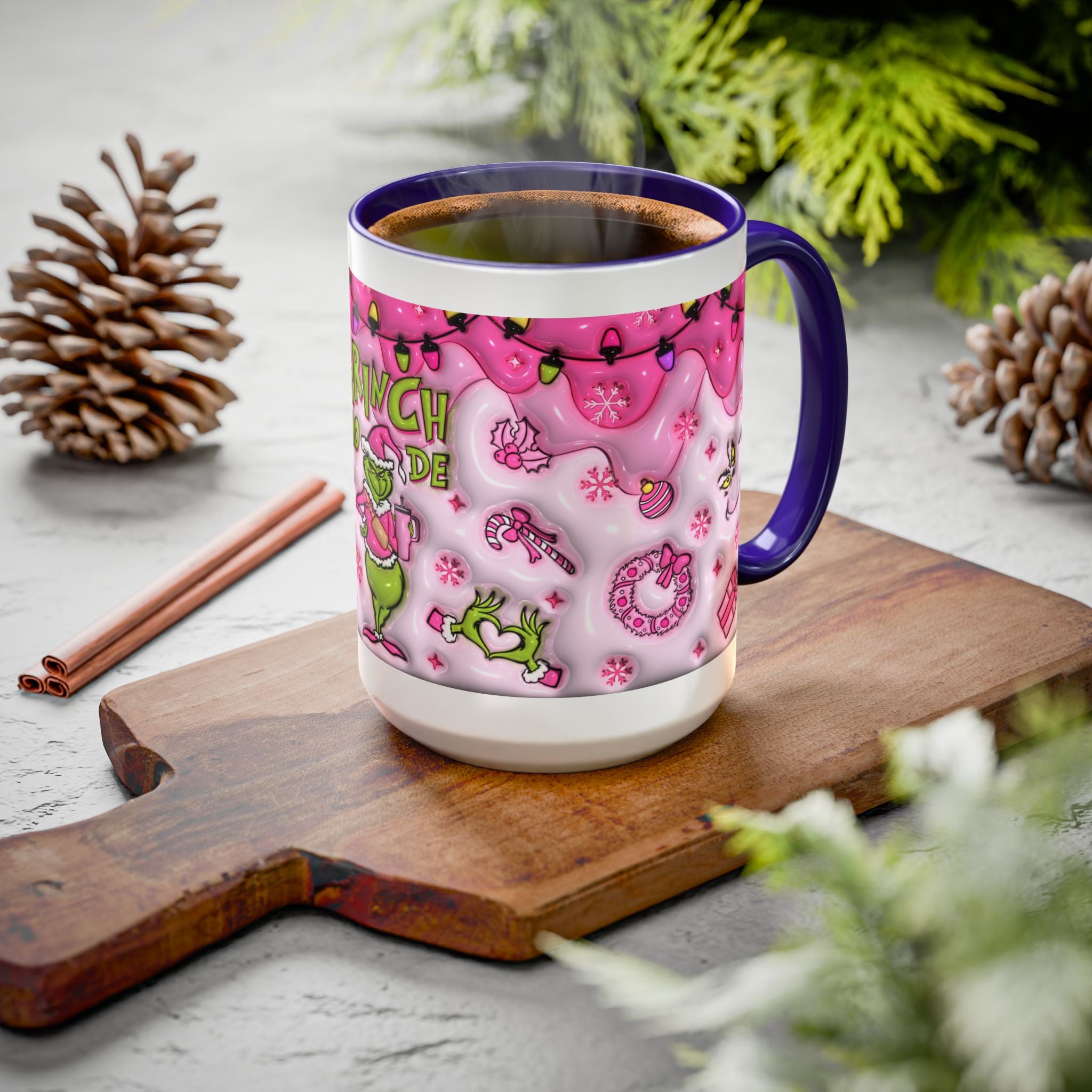 Colorful Grinch Mug, Holiday Gift, Whimsical Drinkware, Festive Coffee Cup, Christmas Decor, Grinch Mode Mug