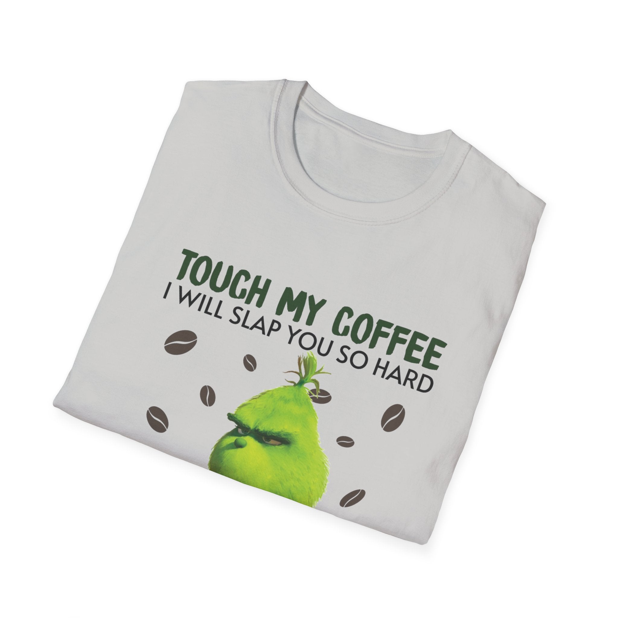 Funny Grinch Coffee T-Shirt, Unisex Tee for Coffee Lovers, Holiday Gift, Quirky Humor Shirt, Perfect for Christmas and Birthdays