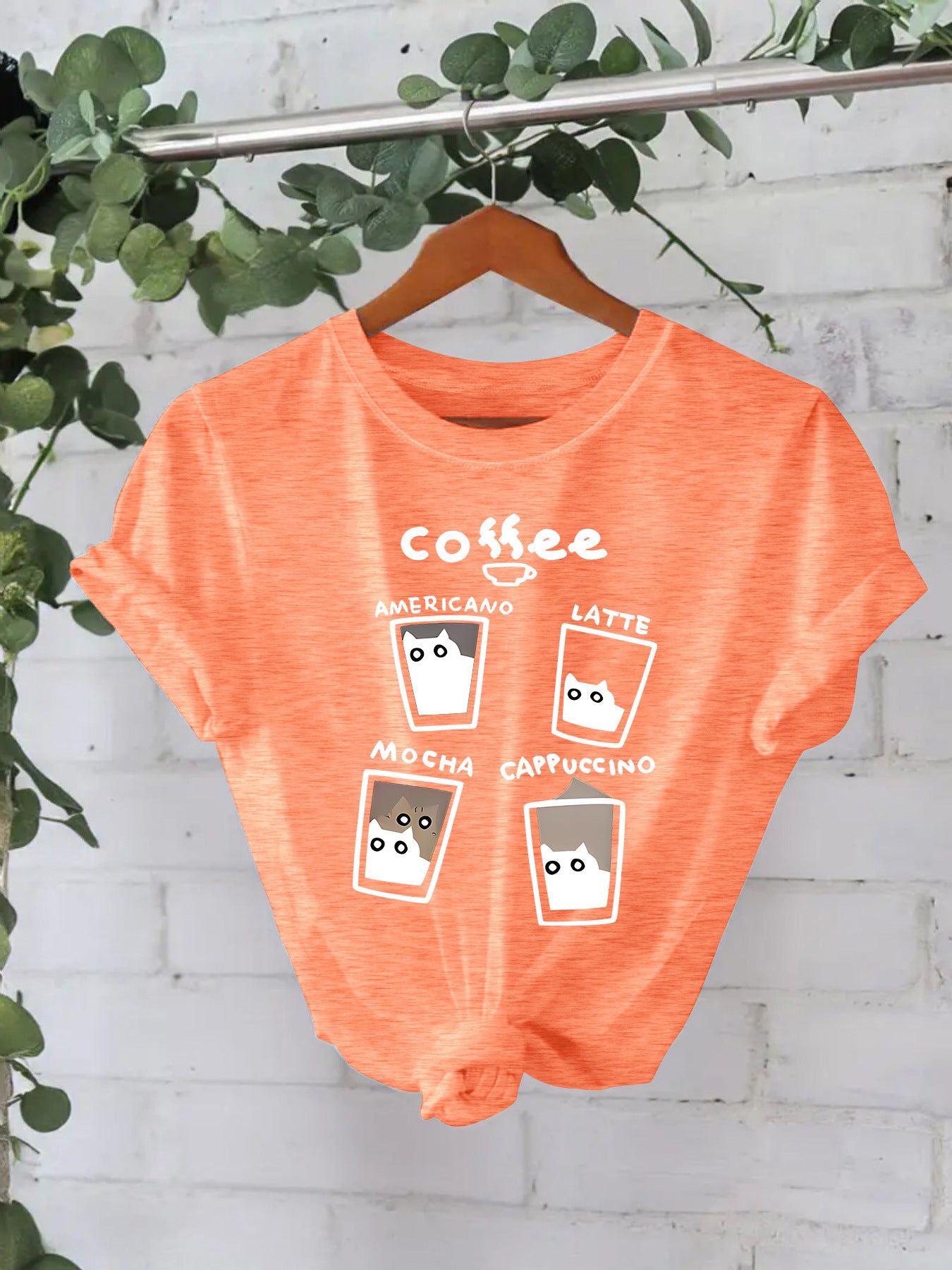 T-shirt short sleeved women's coffee cup