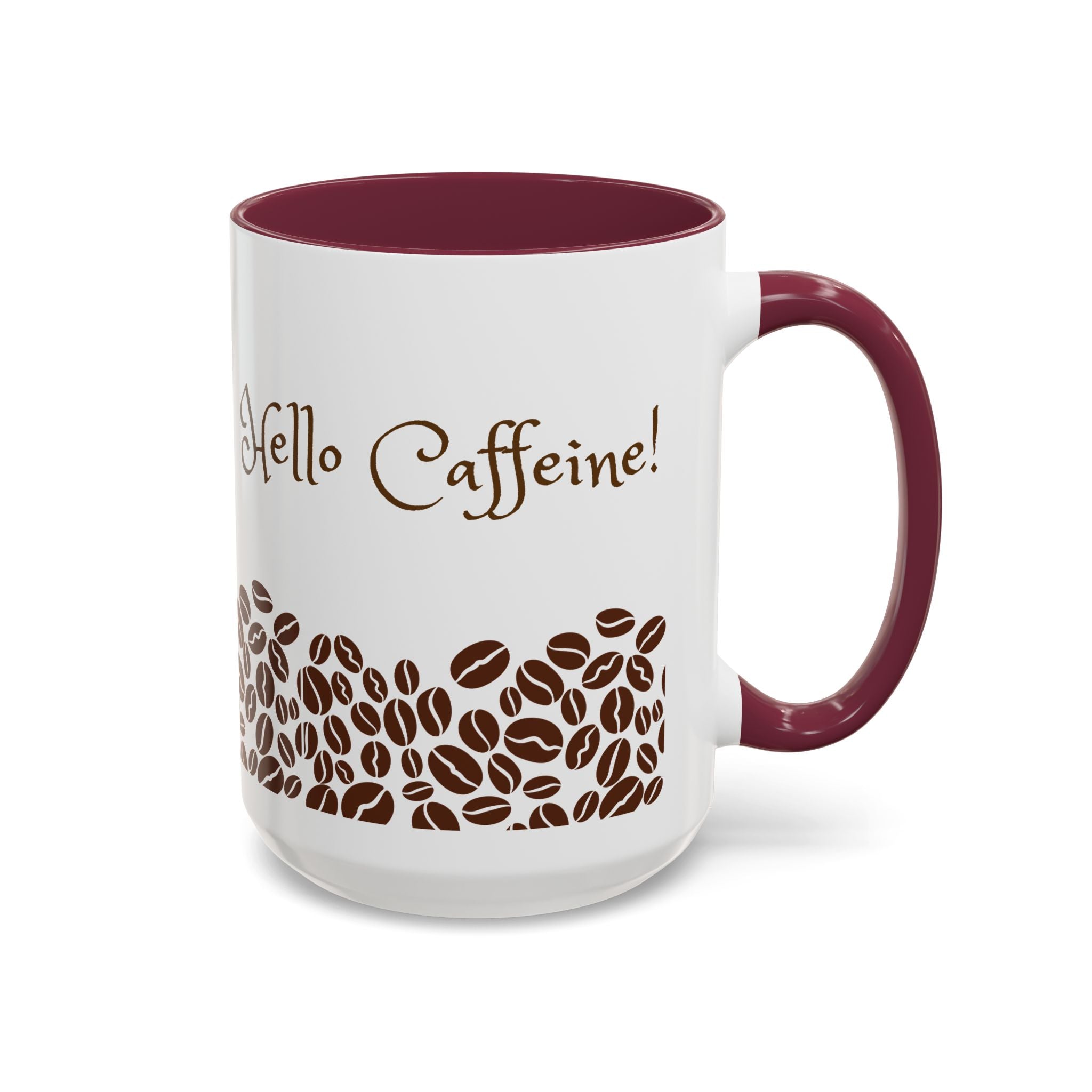 Hello Caffeine! Coffee Bean Ceramic Mug (11oz & 15oz)