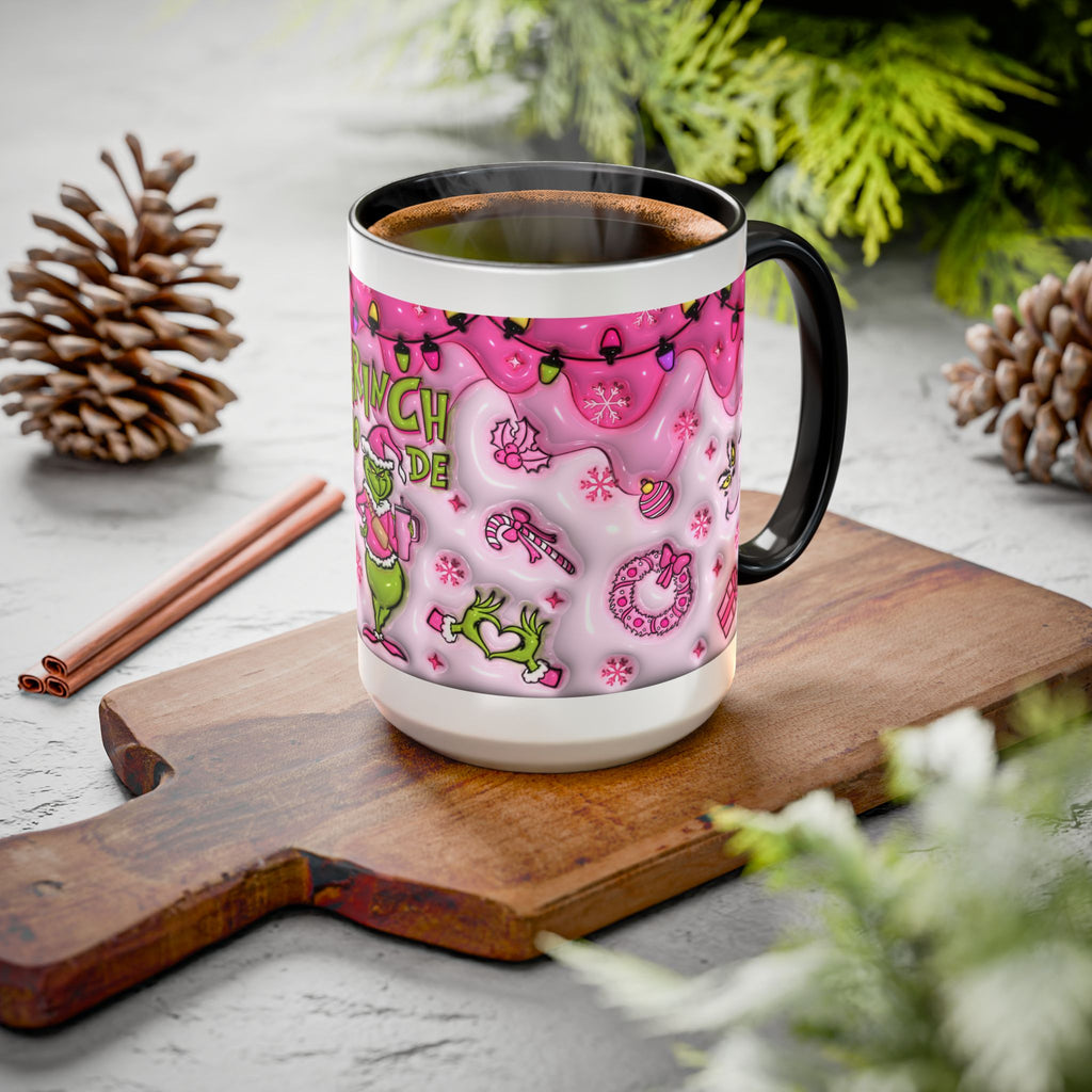 Colorful Grinch Mug, Holiday Gift, Whimsical Drinkware, Festive Coffee Cup, Christmas Decor, Grinch Mode Mug