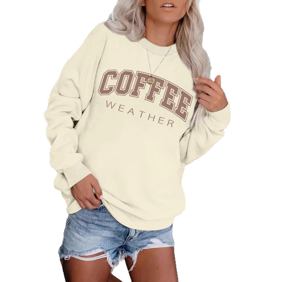 COFFEE pattern print on hoodie