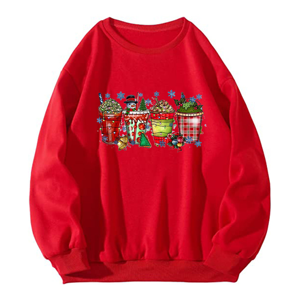 Coffee ice cream Christmas printed hoodie