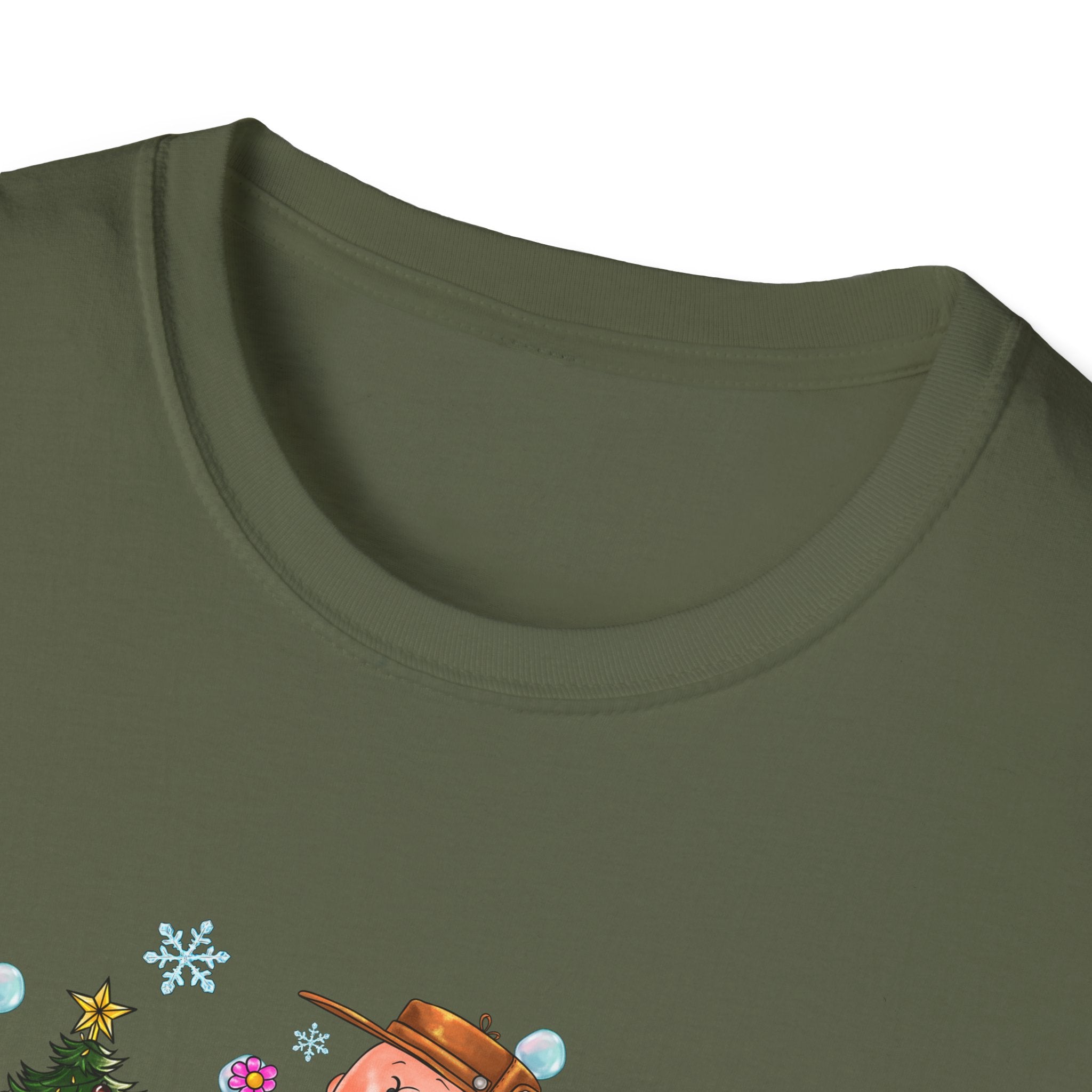 Holiday Cartoon Characters T-Shirt | Christmas Kids Crew Illustration