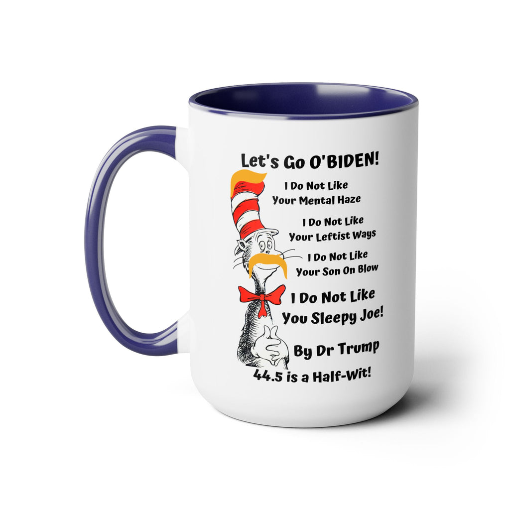 Dr. TRUMP and O'BIDEN 44.5 -  Two-Tone Coffee Mugs, 15oz