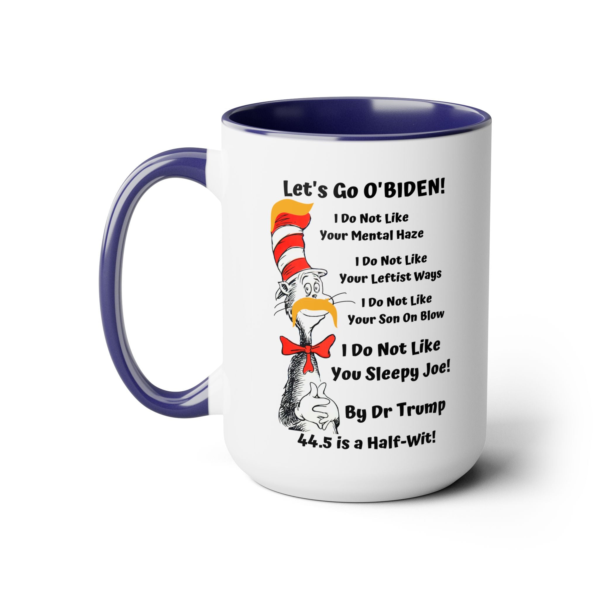 Dr. TRUMP and O'BIDEN 44.5 -  Two-Tone Coffee Mugs, 15oz