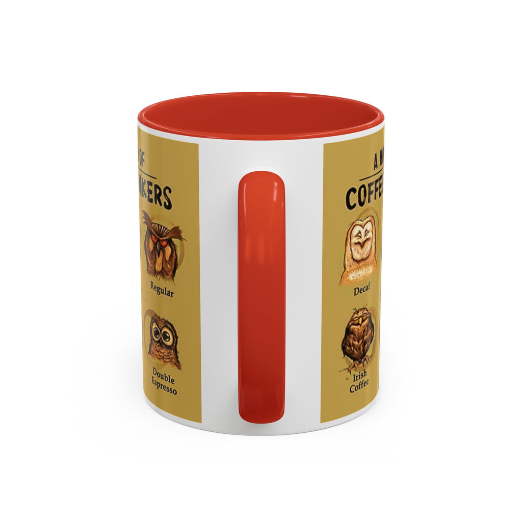 Coffee Mug — “A Hoo’s Hoo of Coffee Drinkers” Owl Coffee Chart Accent Mug