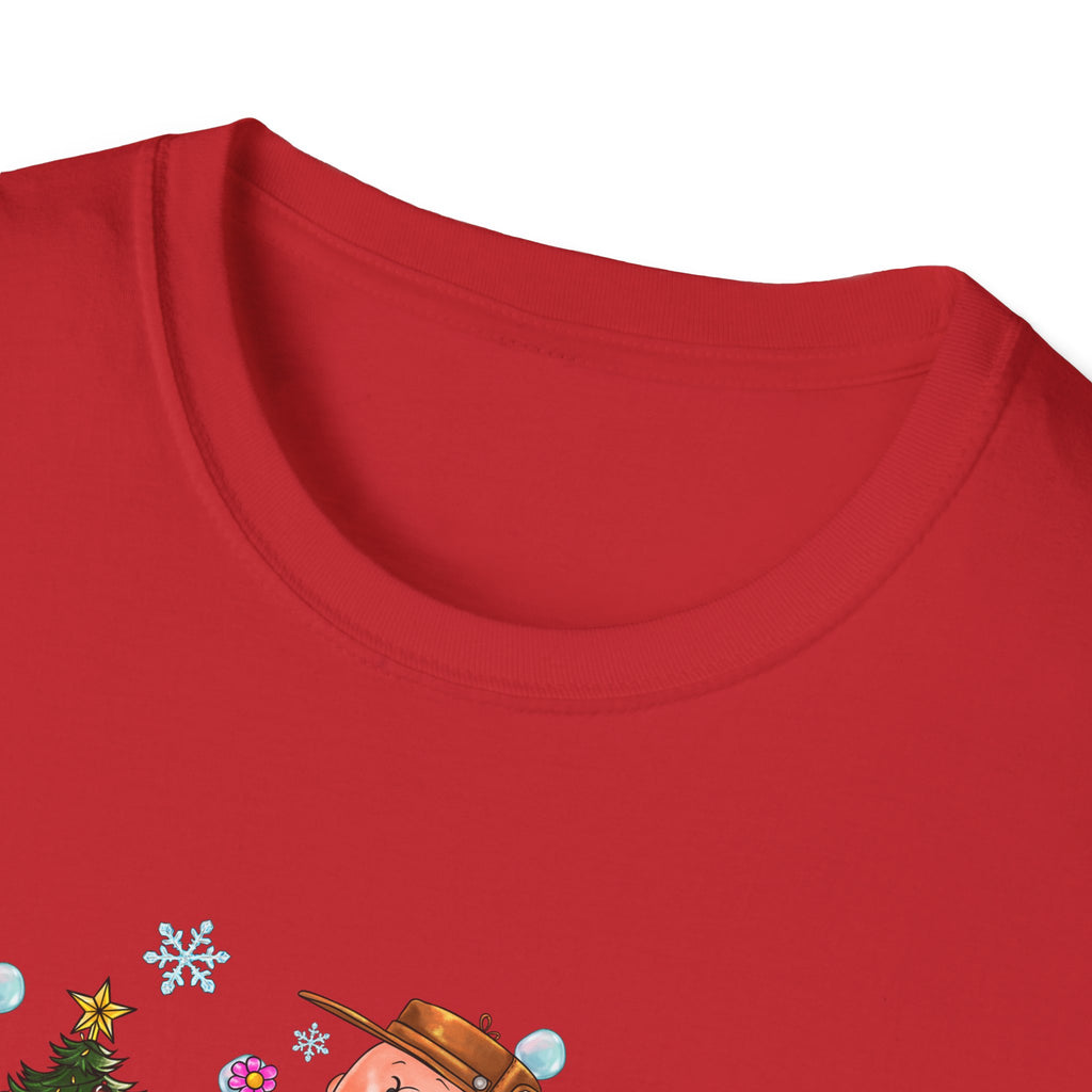 Holiday Cartoon Characters T-Shirt | Christmas Kids Crew Illustration