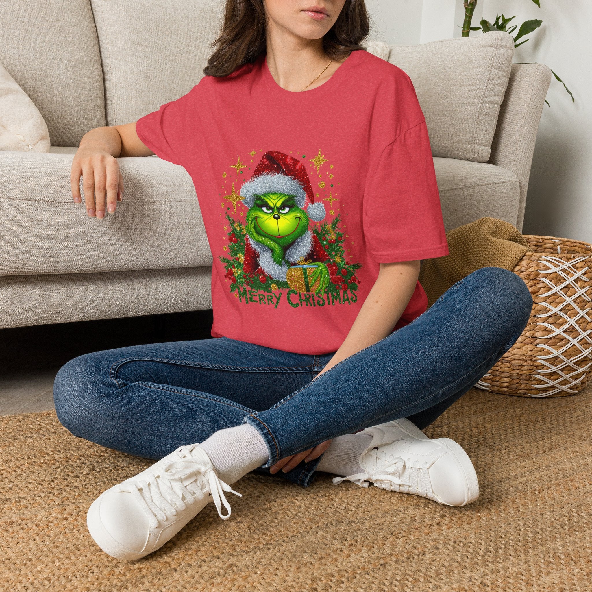 Grinch Christmas T-Shirt | Unisex Softstyle Tee | Merry Christmas Tee | Holiday Gift | Festive Apparel | Cute Grinch Shirt | Xmas Fashion