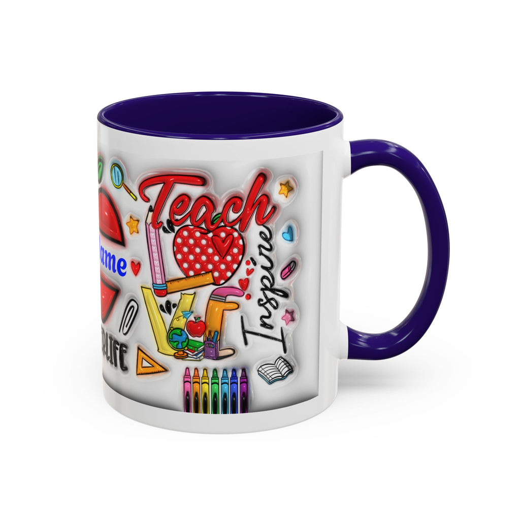 Personalized Teacher Mugs | Colorful 11oz & 15oz Coffee Cups | Fun Gift for Educators | Back to School | Teacher Appreciation