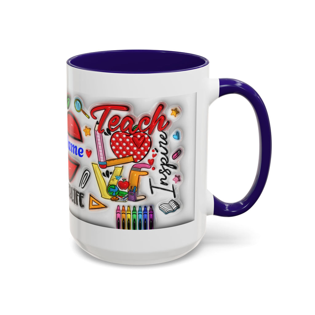 Personalized Teacher Mugs | Colorful 11oz & 15oz Coffee Cups | Fun Gift for Educators | Back to School | Teacher Appreciation